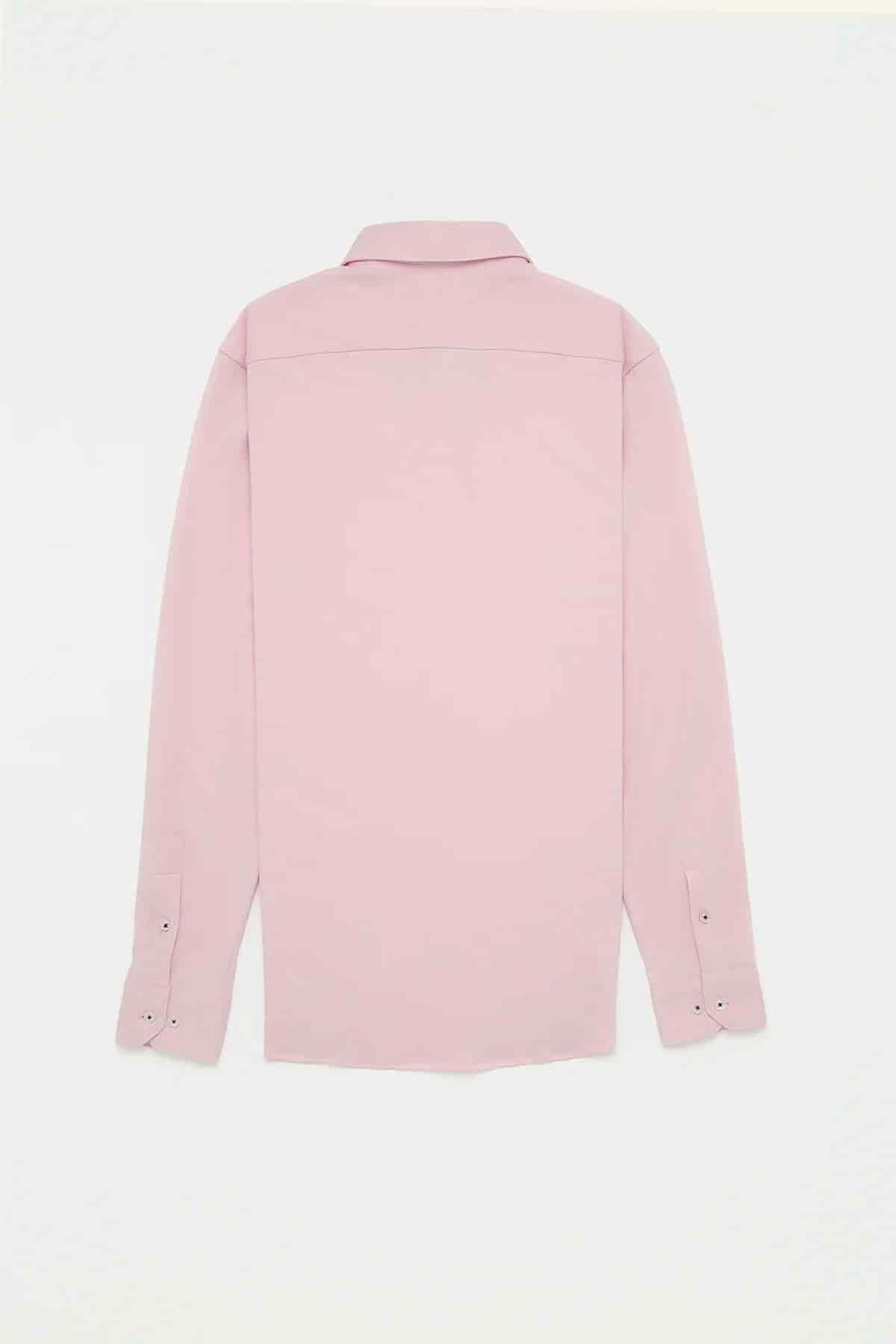 Camisa Piqué Botón Contraste Algodón Rosa Bebé - miniatura 4
