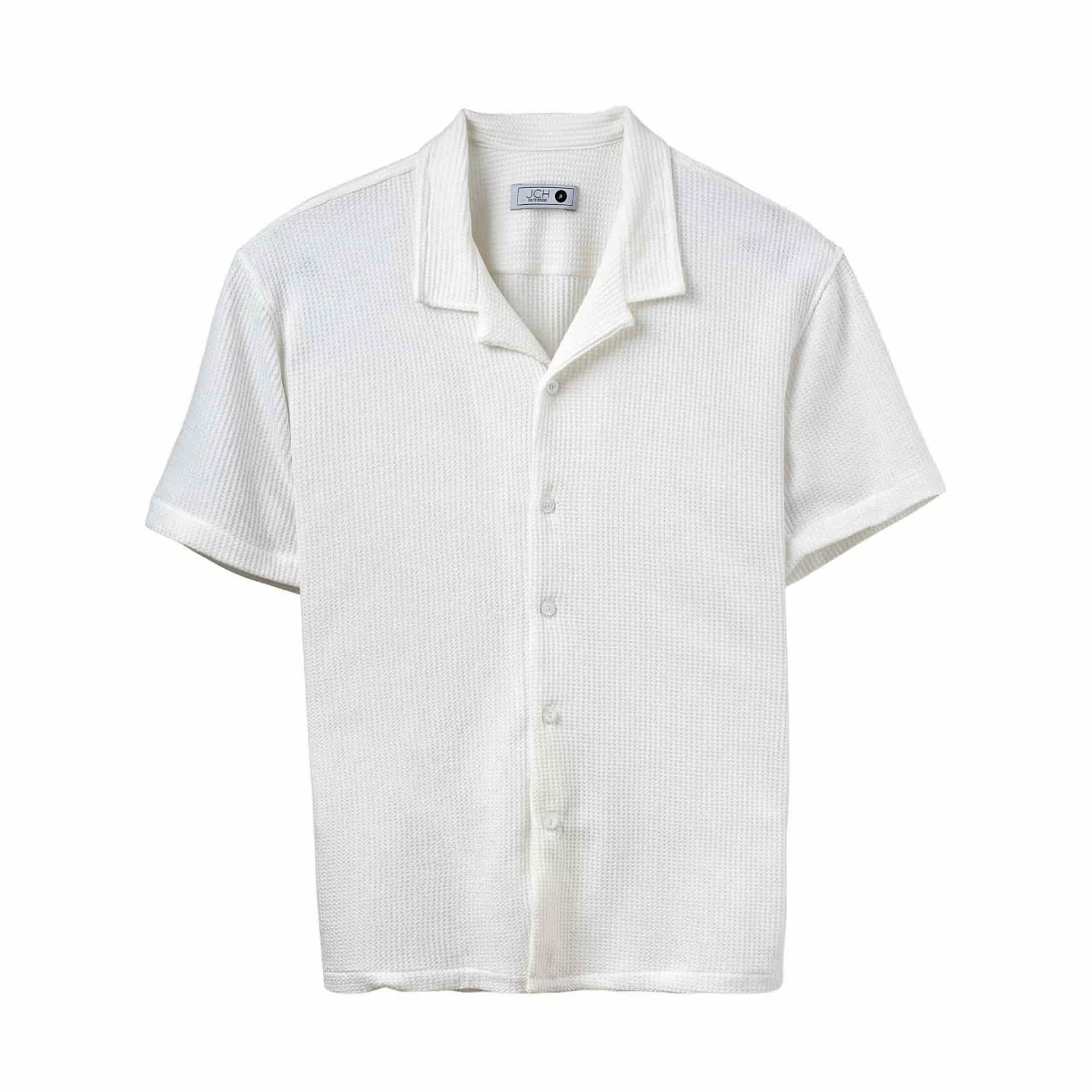 Camisa Texturizada Bowling Blanca C227 - miniatura 3