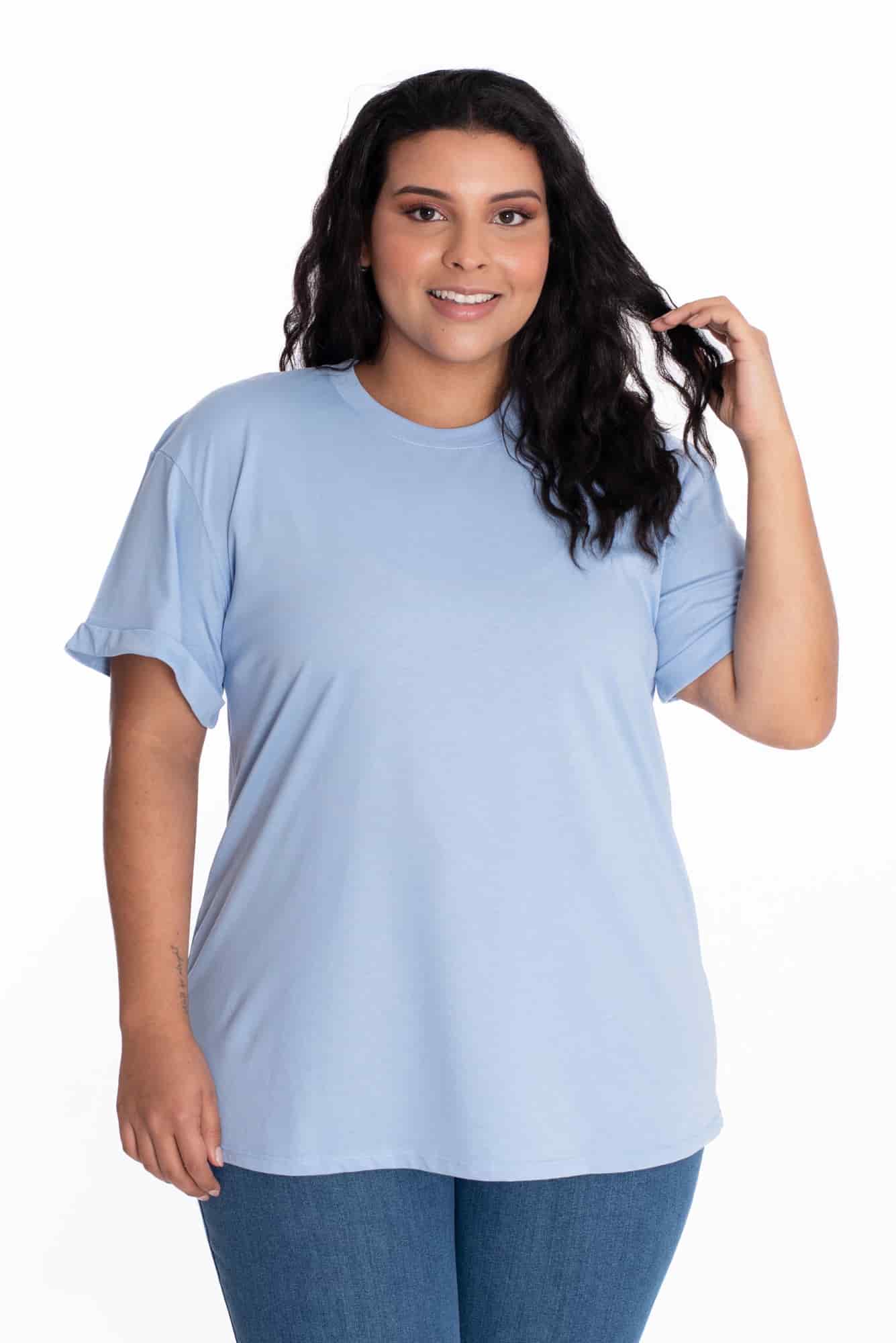 Camiseta Oversize Azul Claro - miniatura 7