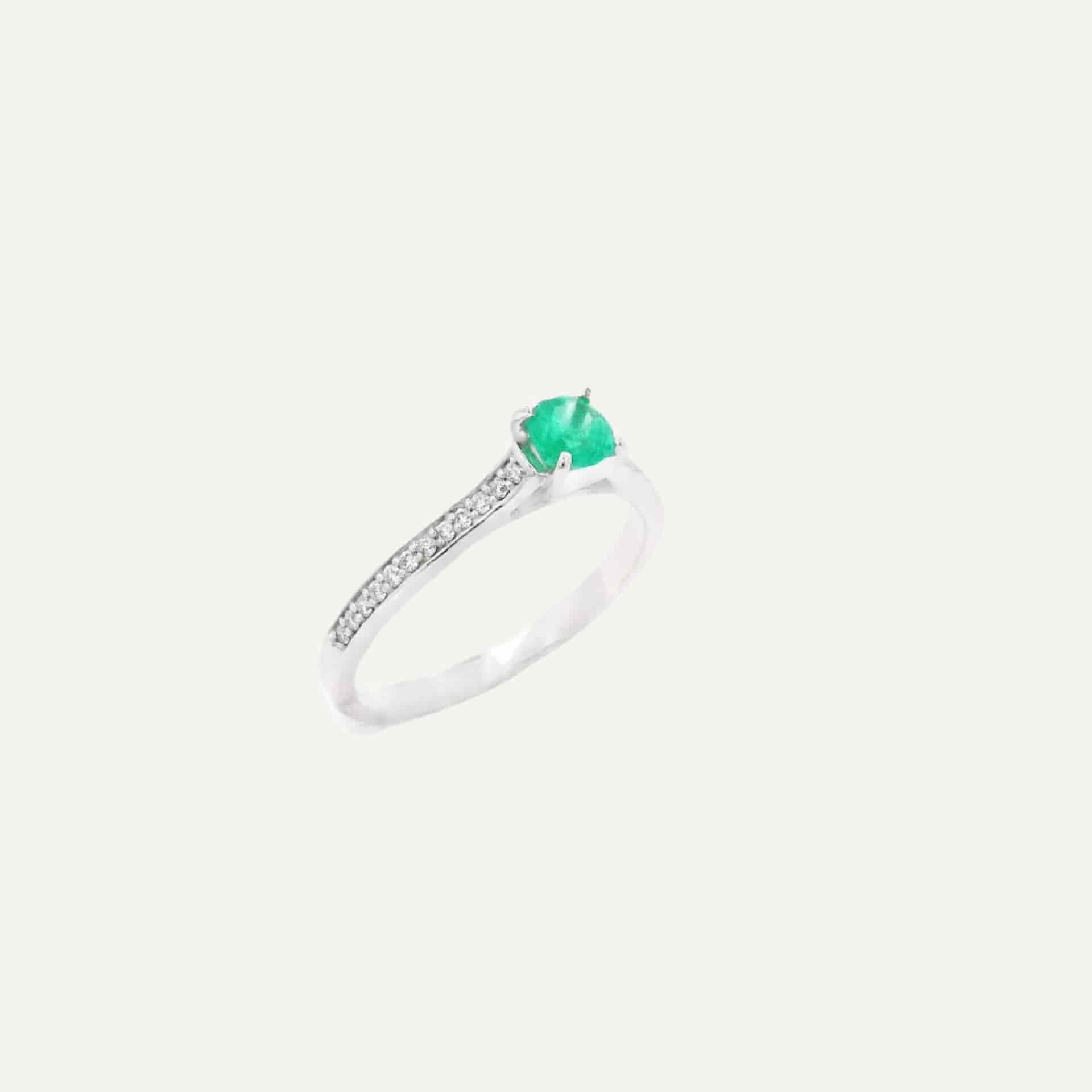 Anillo Compromiso Princess small esmeralda - miniatura 1