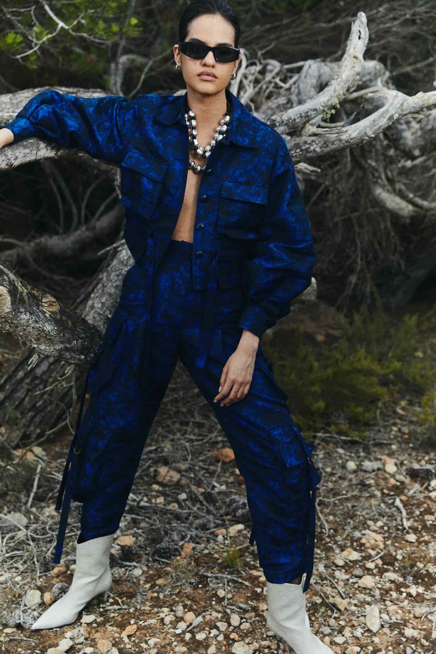 CHAQUETA SAHARIANA JACQUARD - miniatura 4