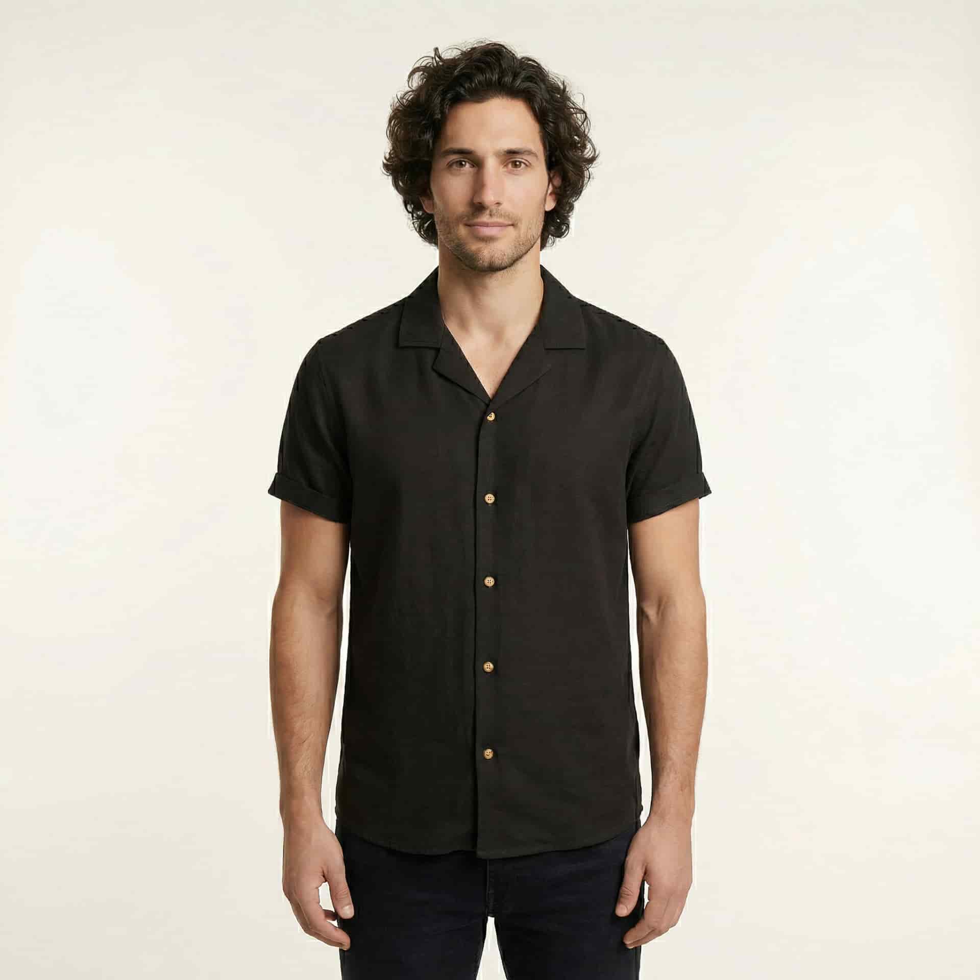 Camisa Bowling Negra B08 - miniatura 1