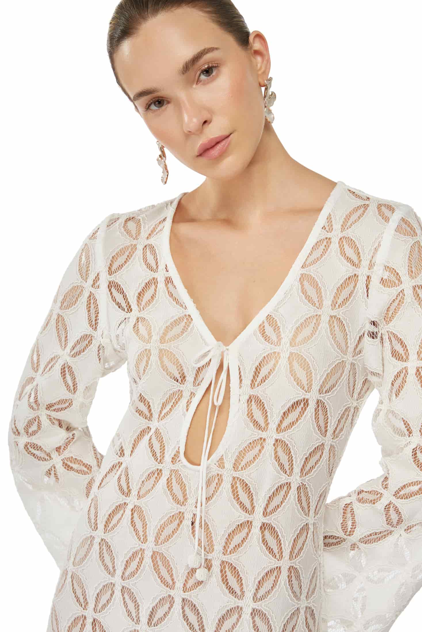 POSITANA TUNIC DRESS WHITE - miniatura 2