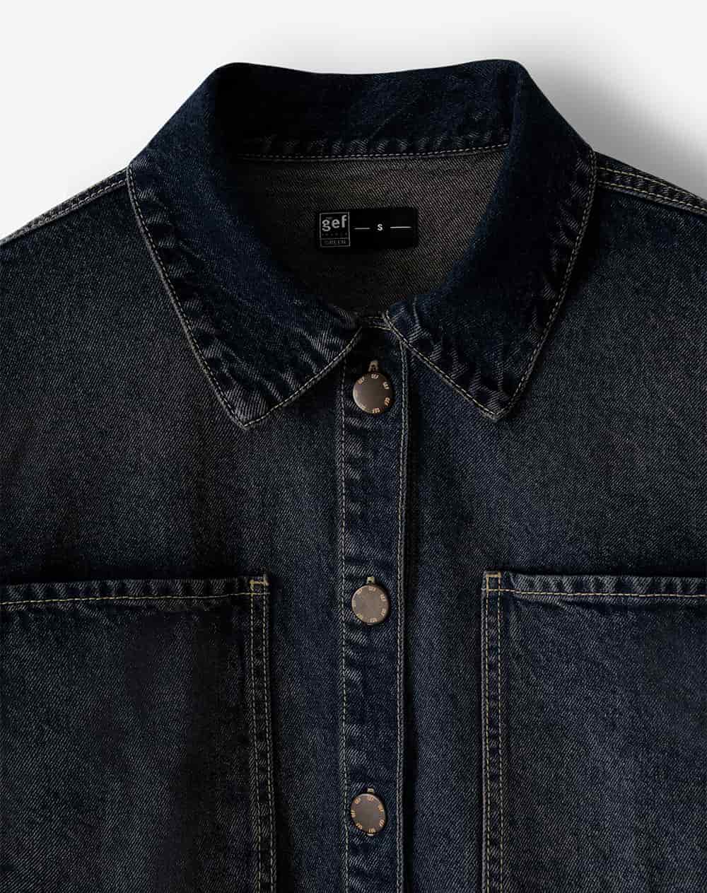 Chaqueta loose índigo oscuro mujer - miniatura 2