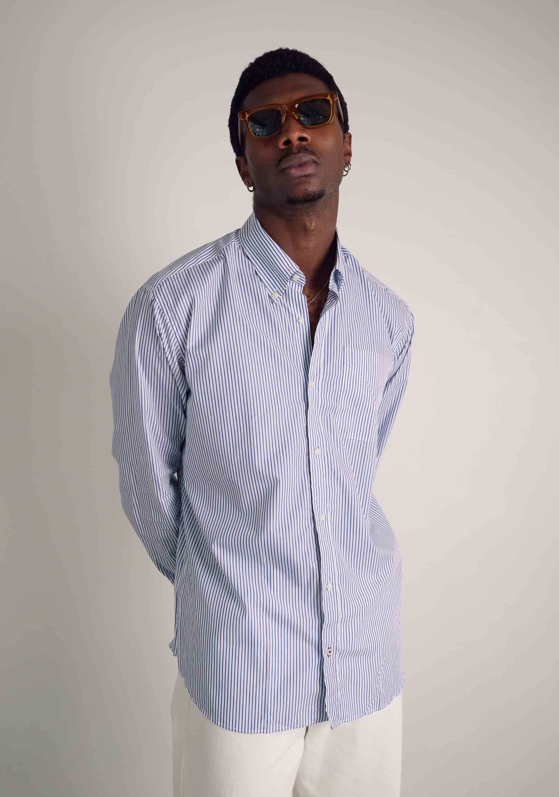 Camisa H CBD Rayas Azul Osc - miniatura 2
