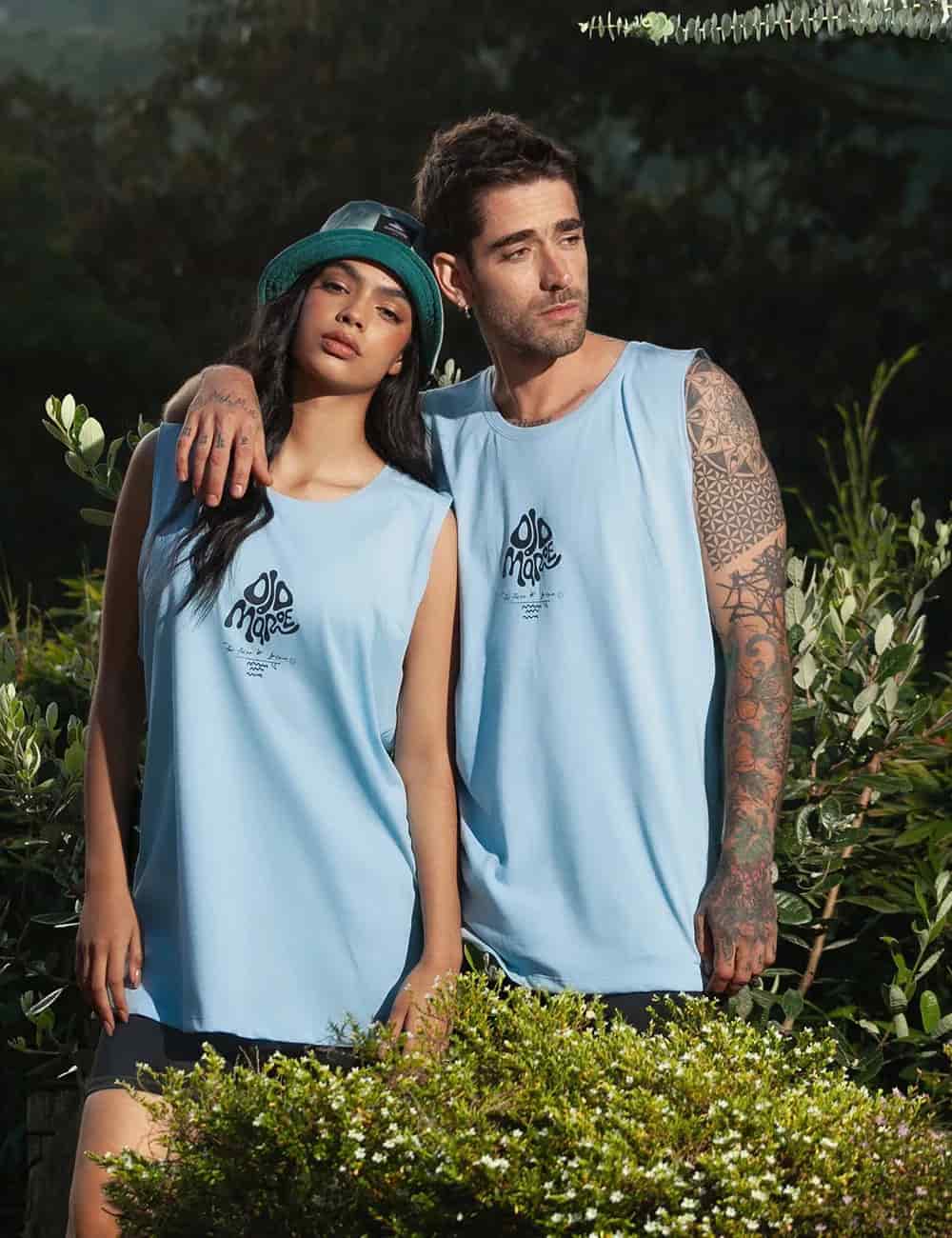 Camisilla Oversize Ojo de Mar Azul Claro Mujer - miniatura 1