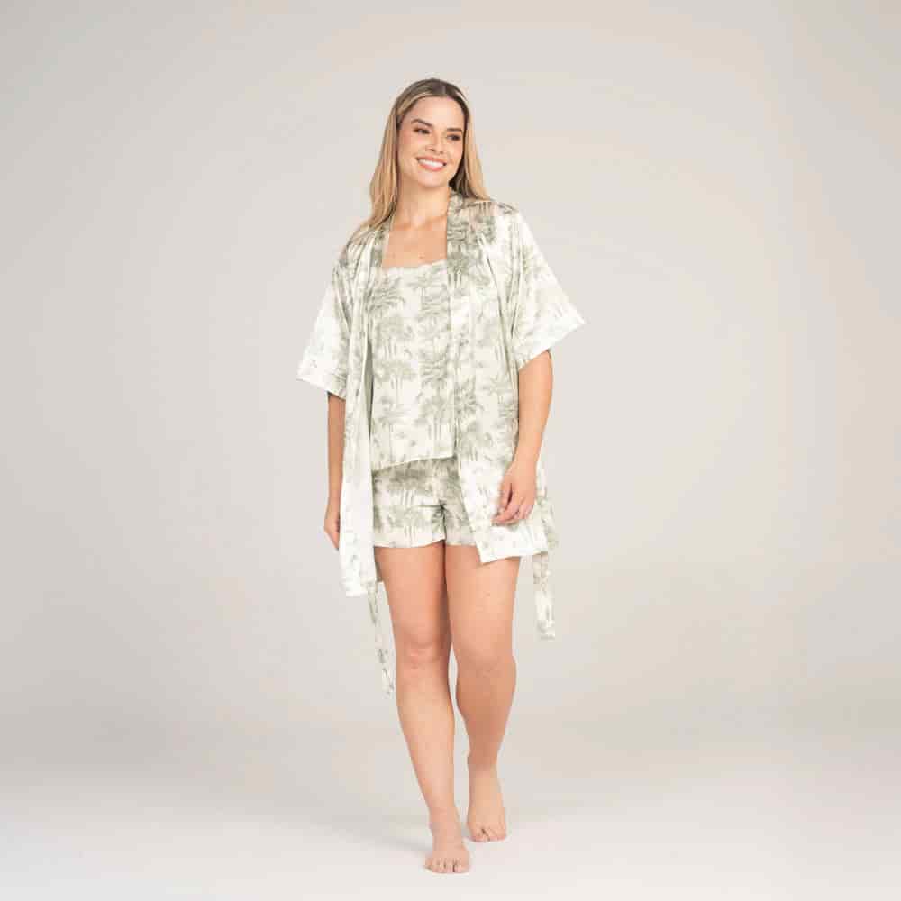 Kimono Satin Manga 3/4 Jungla. - miniatura 2