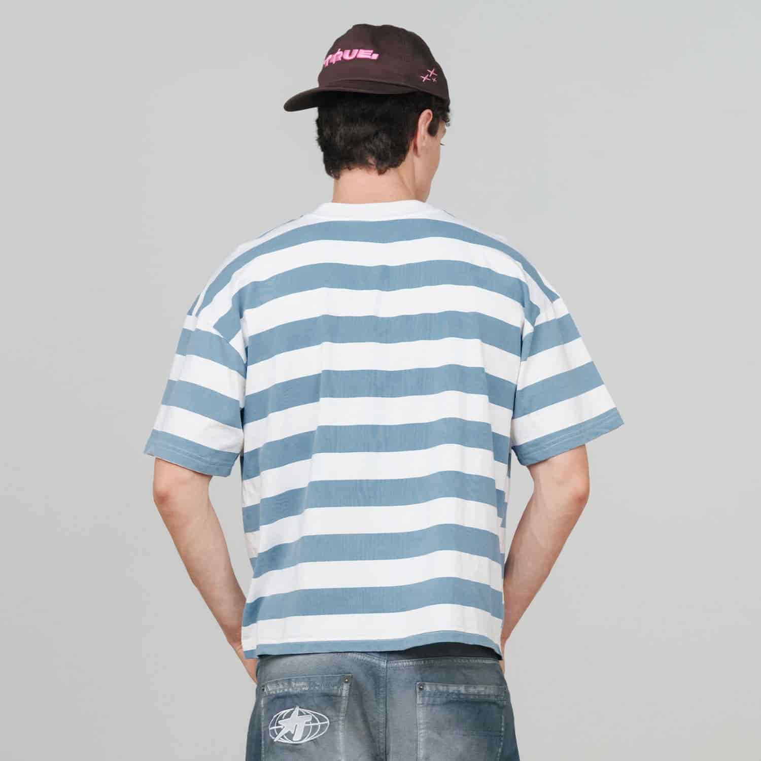 Racing Stripes Boxy Tee - Blue - miniatura 2