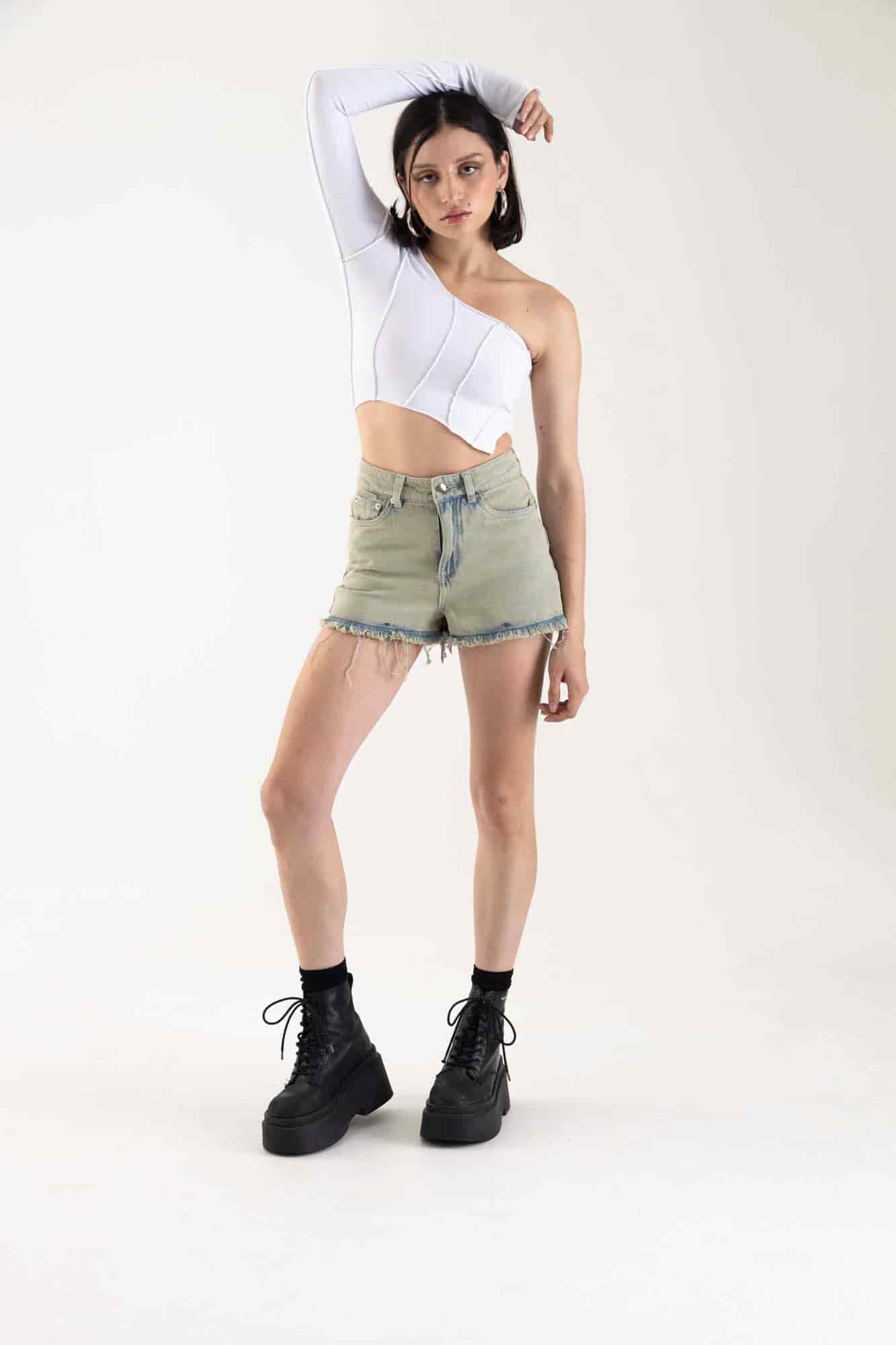 BLACK ACID DENIM SHORT - miniatura 26