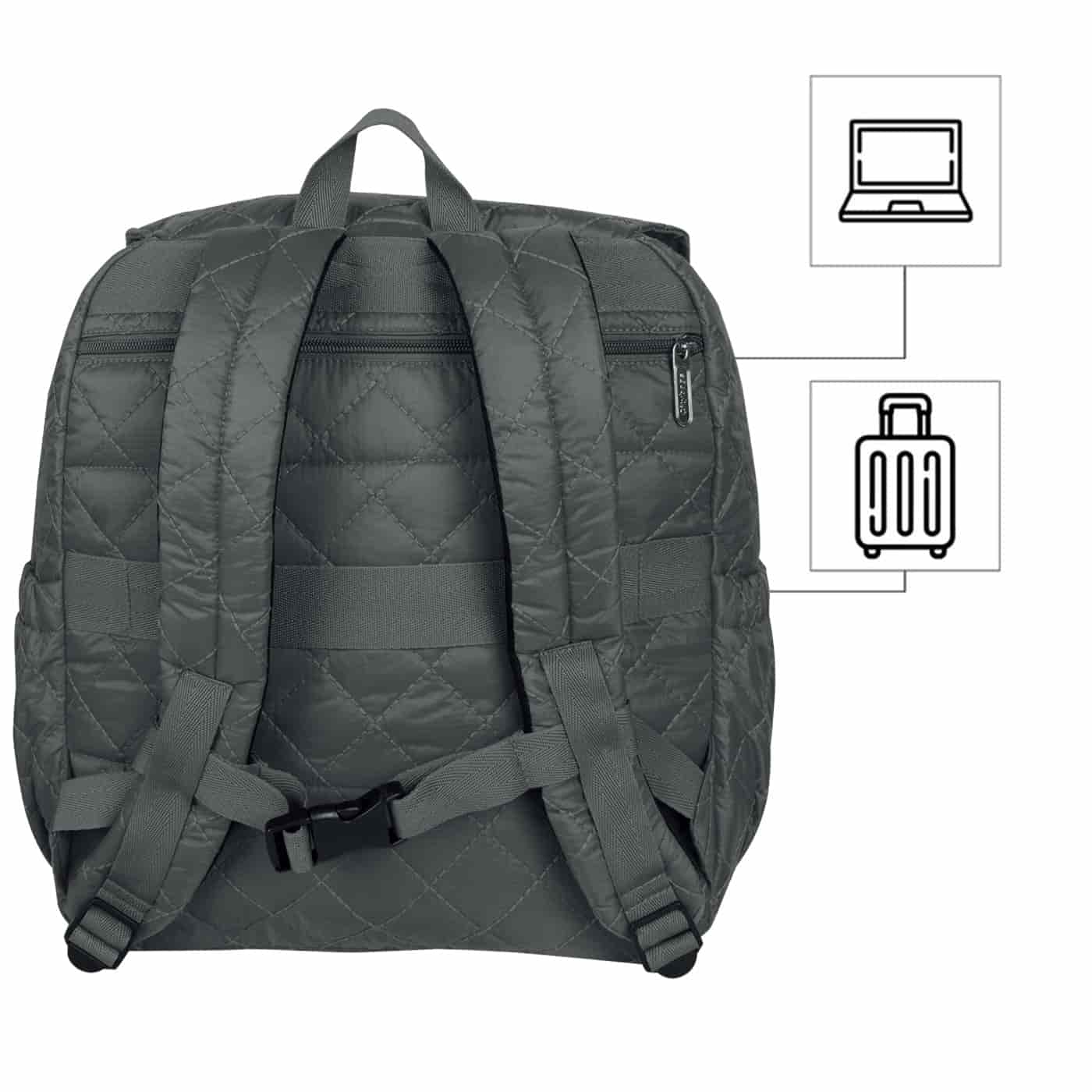 Morral Cabina Tapa Puffer Gris - miniatura 4
