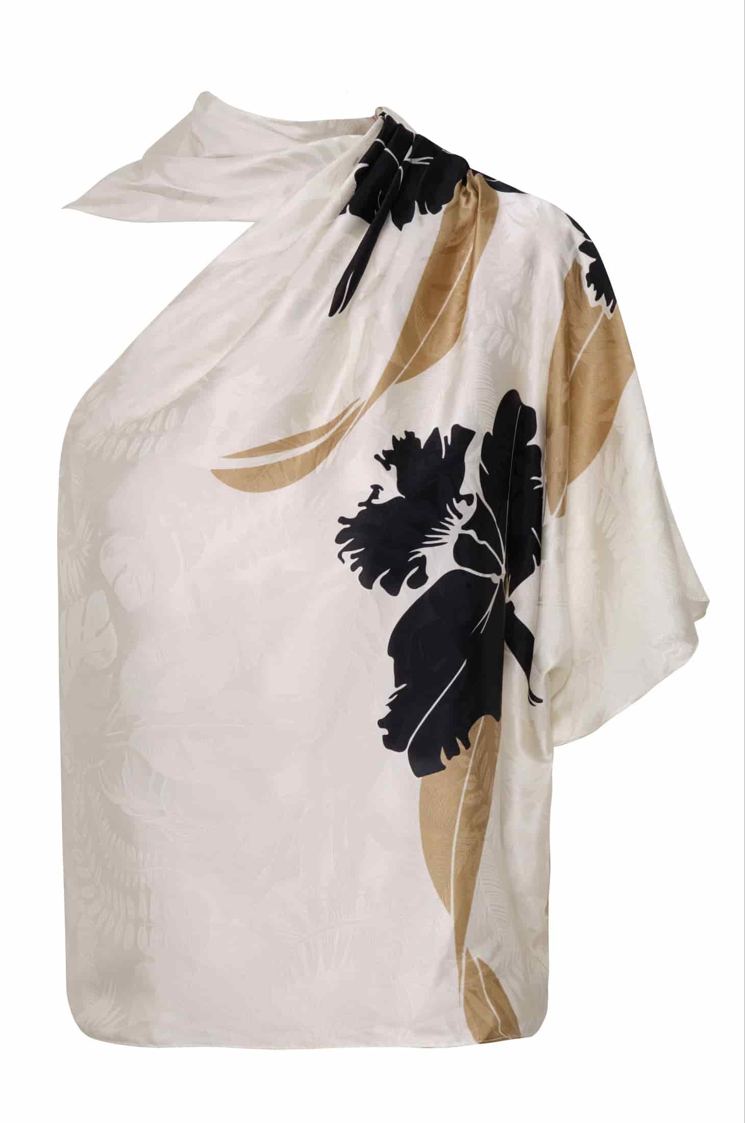 Chiminango Silk Jacquard Blouse / Black Orchids - miniatura 1