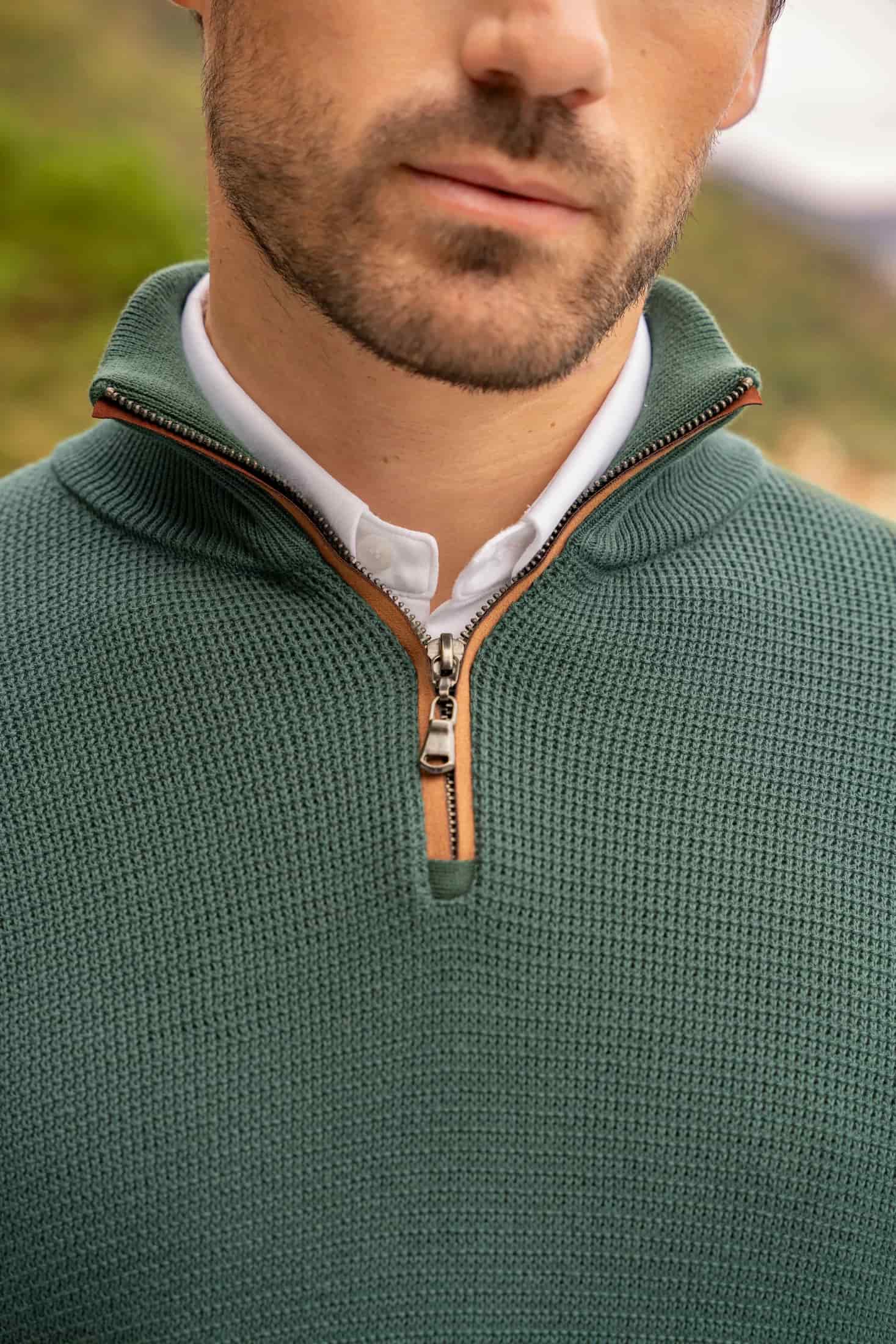 Suéter Halfzip Brienno Hombre Verde Pino - miniatura 3