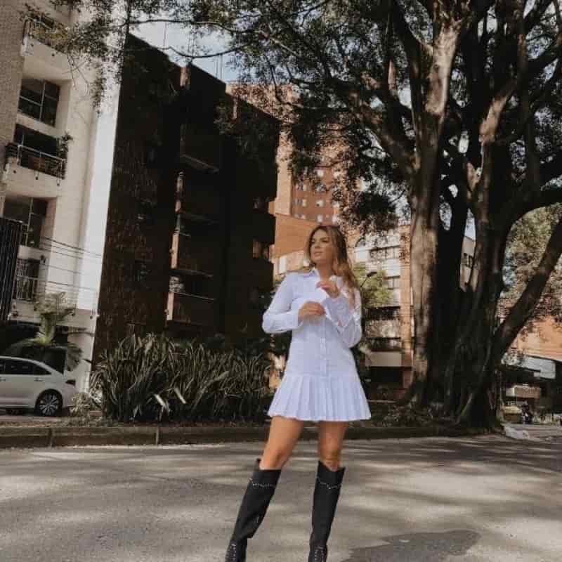 VESTIDO PLIEGUES BLANCO JUANELA - miniatura 3