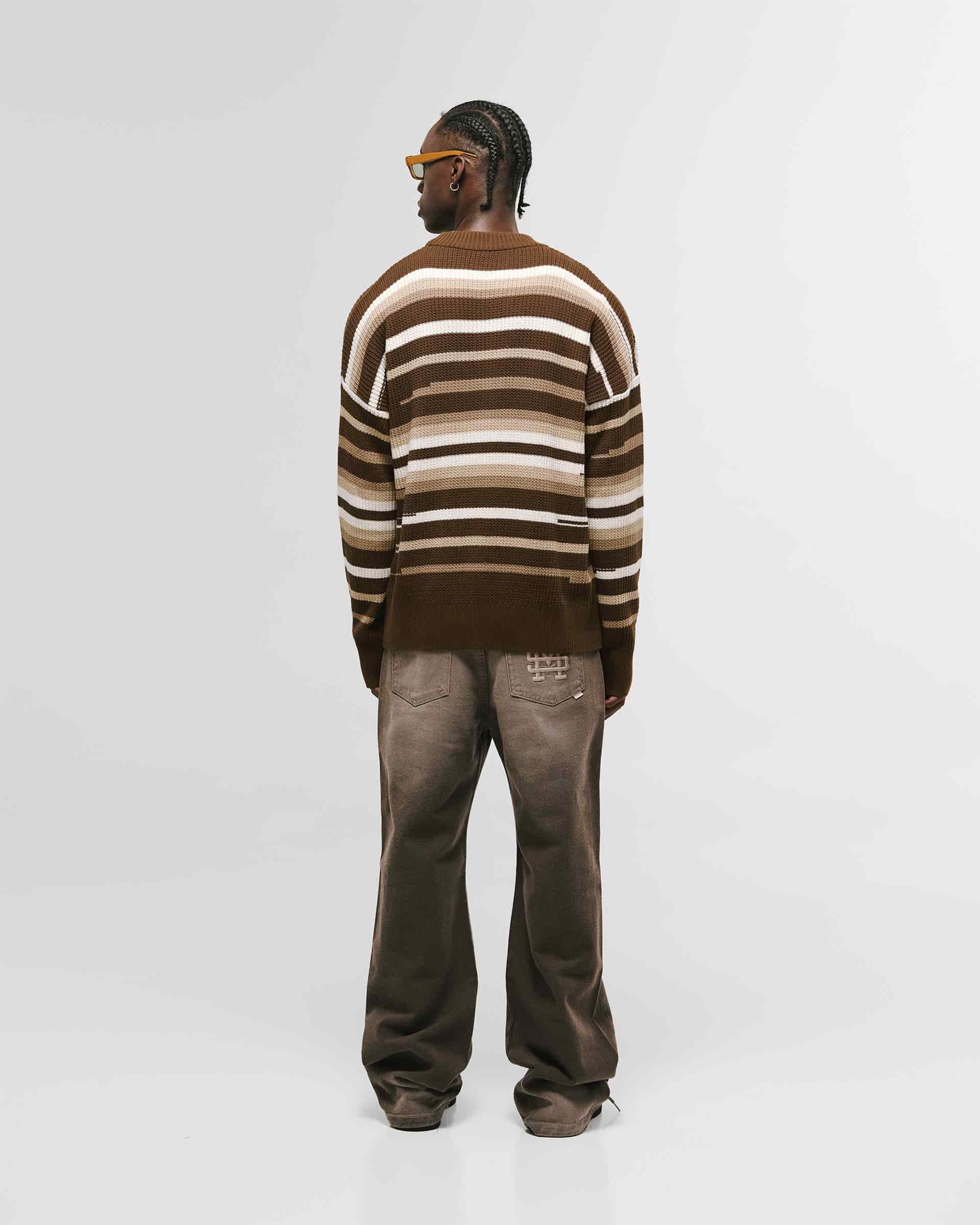 Striped Knitwear Sweater – Café, Crema y Beige - miniatura 3