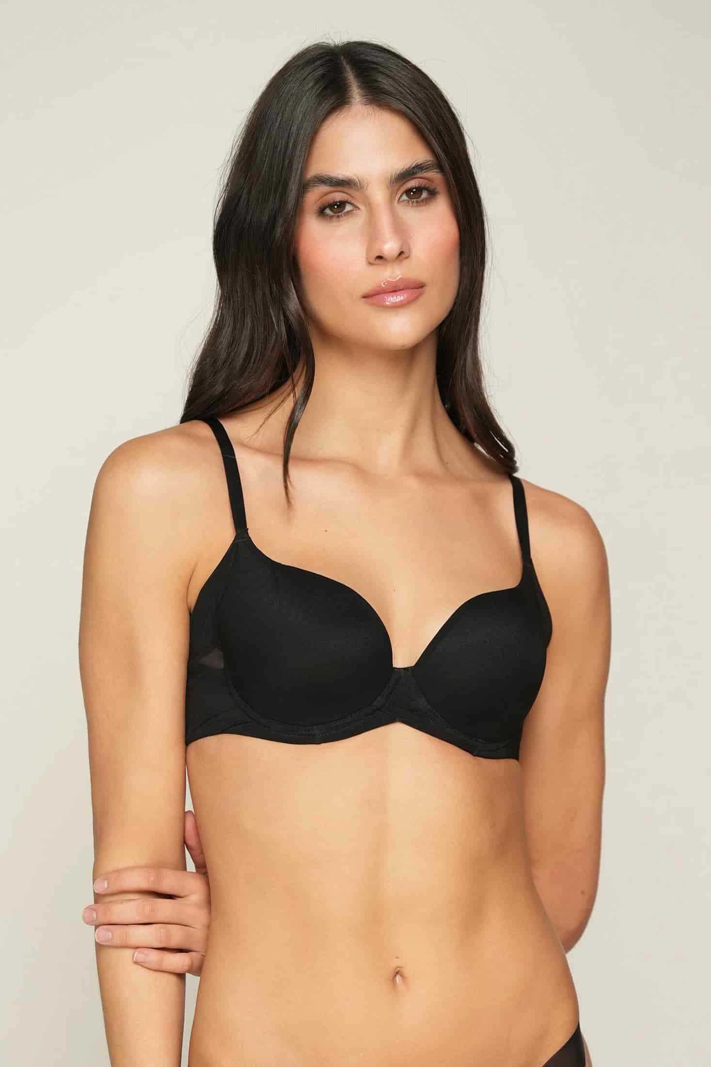 BRASIER CON COPA Y ARO INVISIBLE ULTRA COMODO ALMA LIMPIA NEGRO - miniatura 1