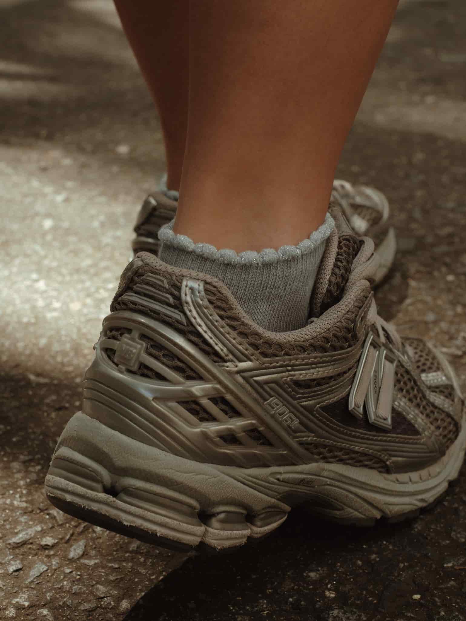 WAVE ANKLE SOCKS - SHINY GRAY - miniatura 17