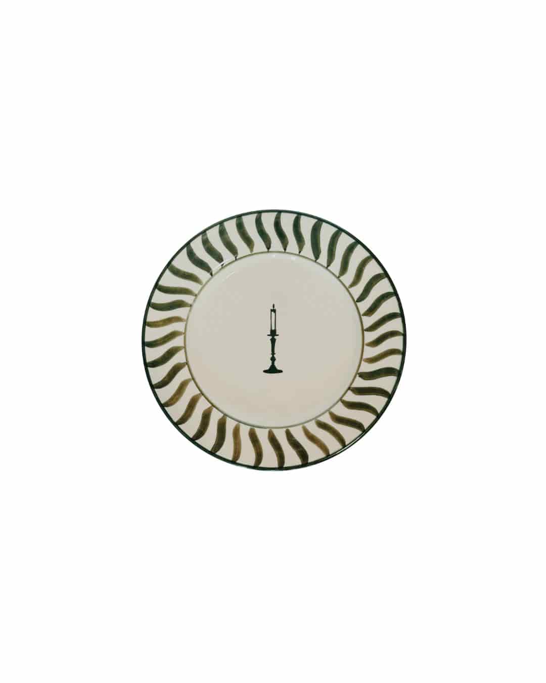 SET X 2 DESSERT PLATE CANDLE - GREEN - miniatura 3
