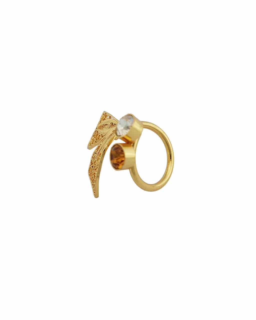Anillo Alas Mariposa con cristales - miniatura 4