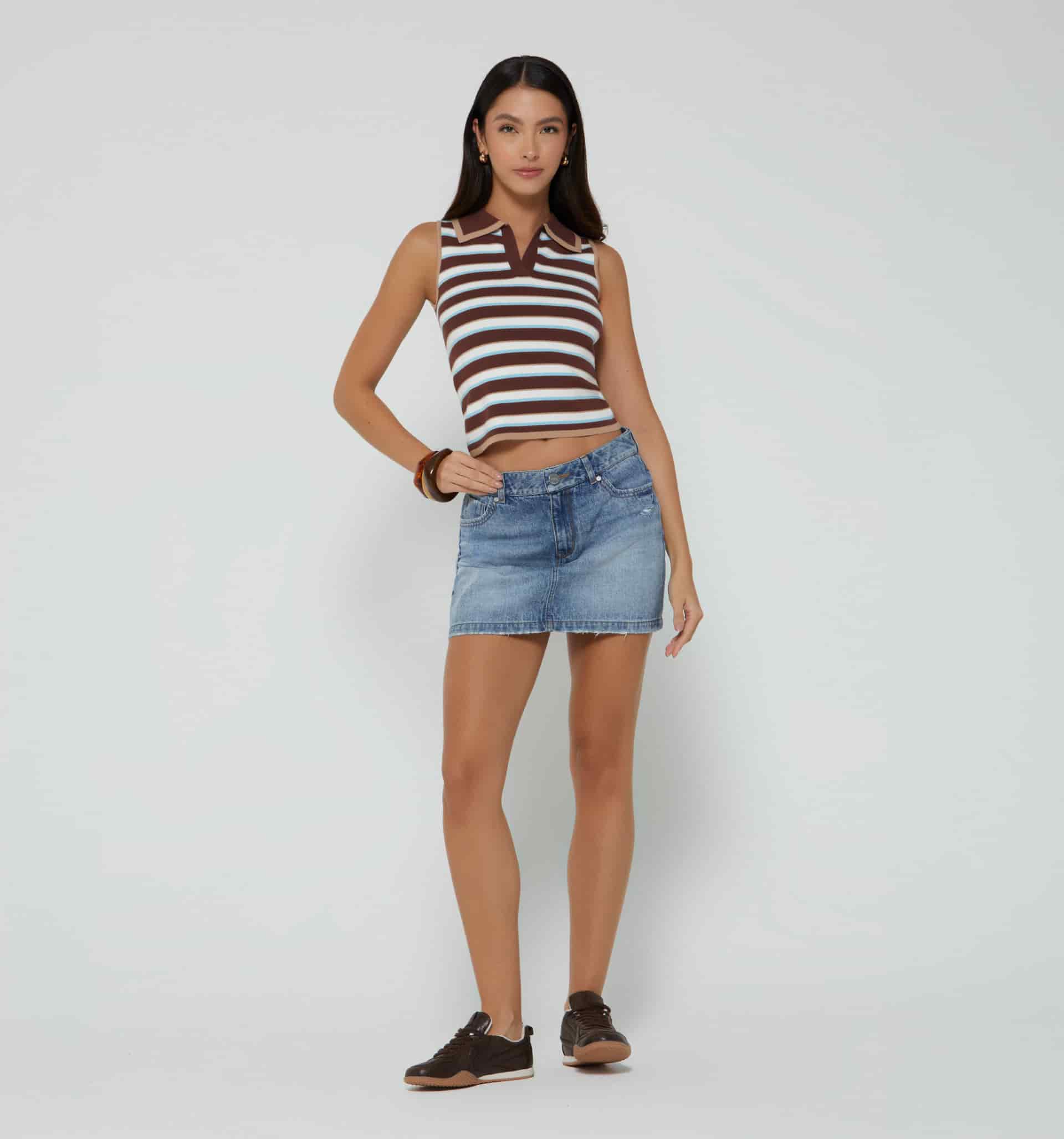 Blusa manga sisa con rayas - miniatura 2