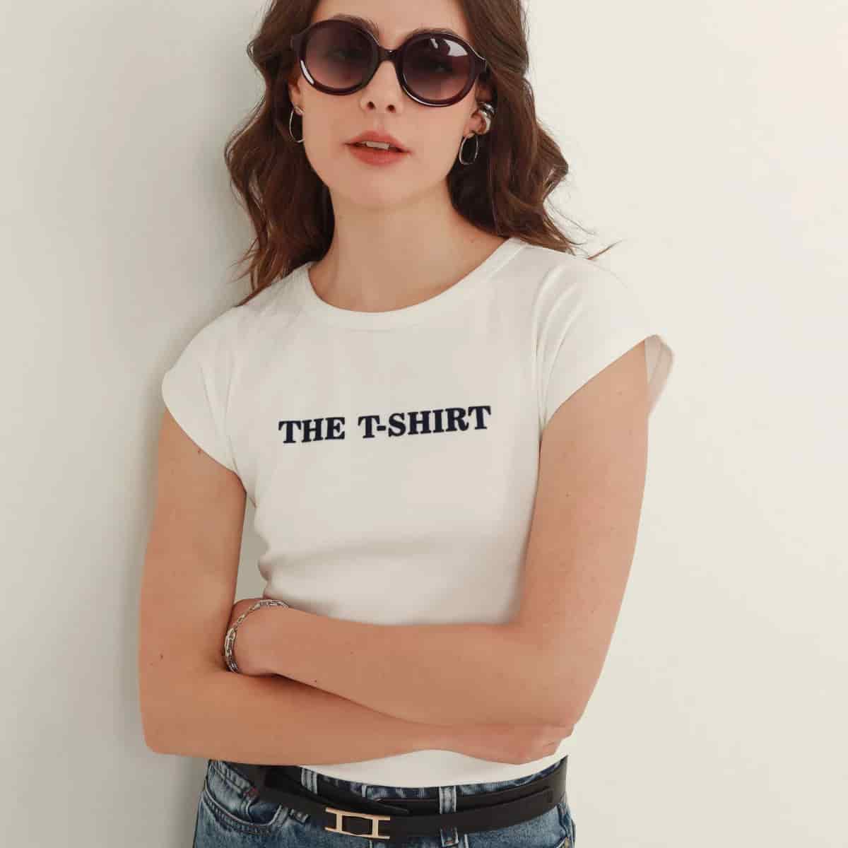 Camiseta cuello redondo manga corta rodada con estampado T shirt - miniatura 2