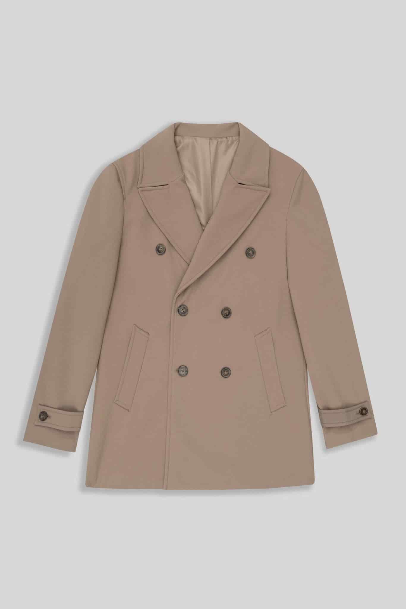 men’s mixed fabric camel luciano coat - miniatura 1