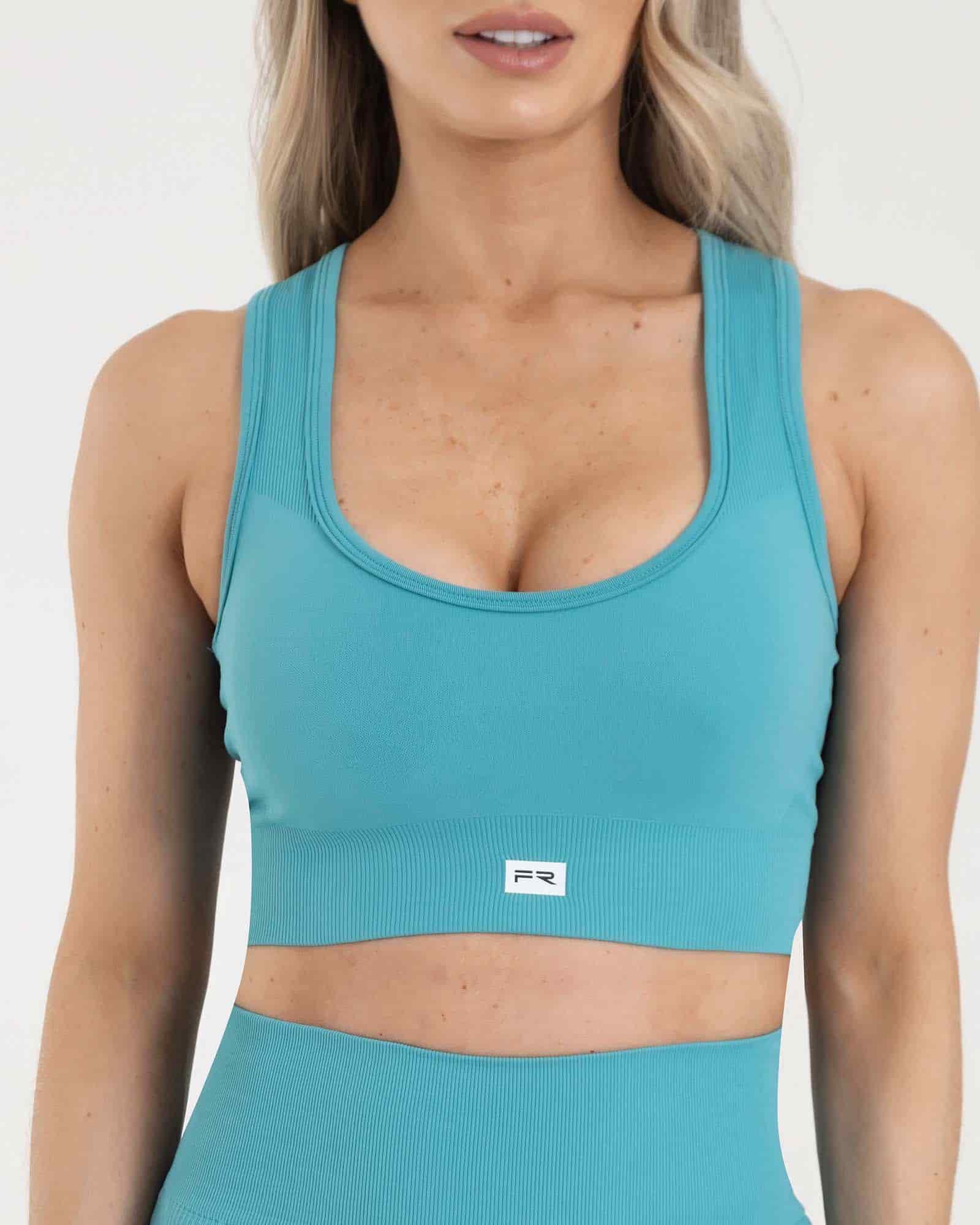 Top manga sisa seamless verde jade eterea FIBER - miniatura 2