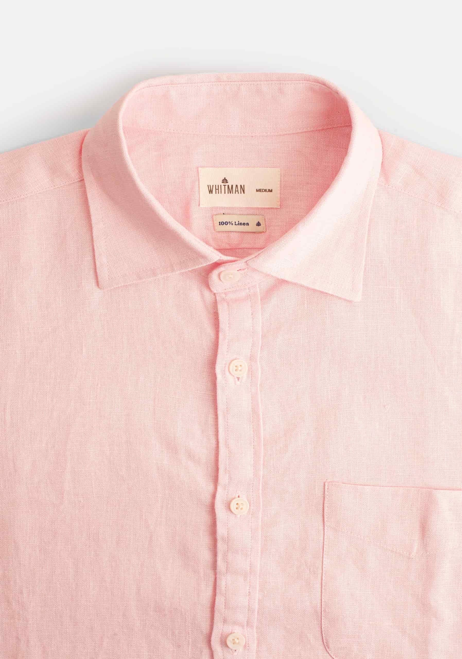 Camisa H CI Lino Unicolor Bols Rosado Claro - miniatura 6