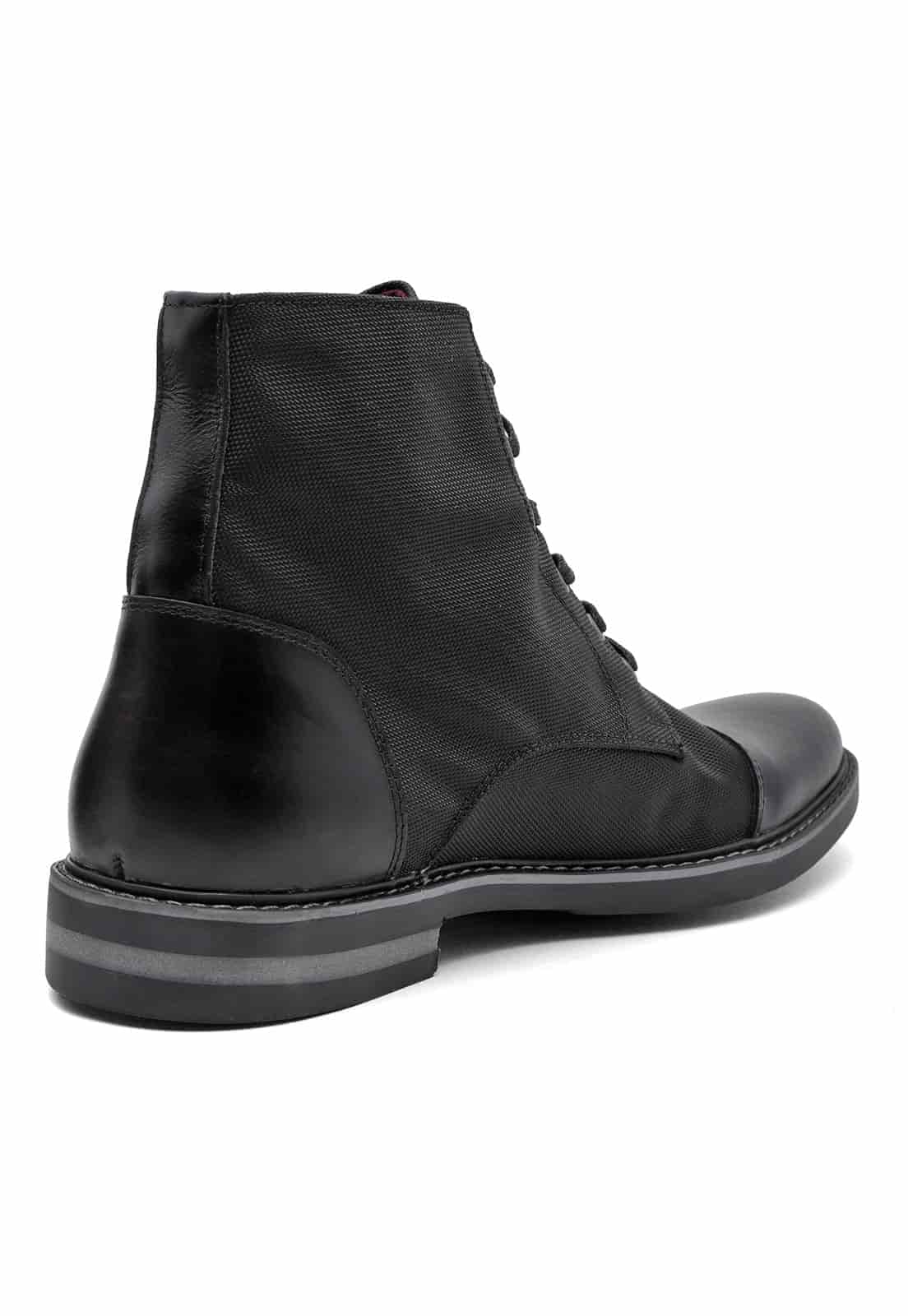 Botas negras en lona y cuero - miniatura 6