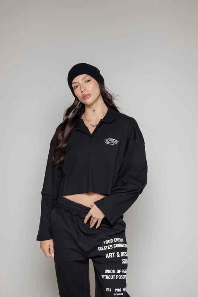 Buzo Dama Courage Tipo Polo-Negro - miniatura 6