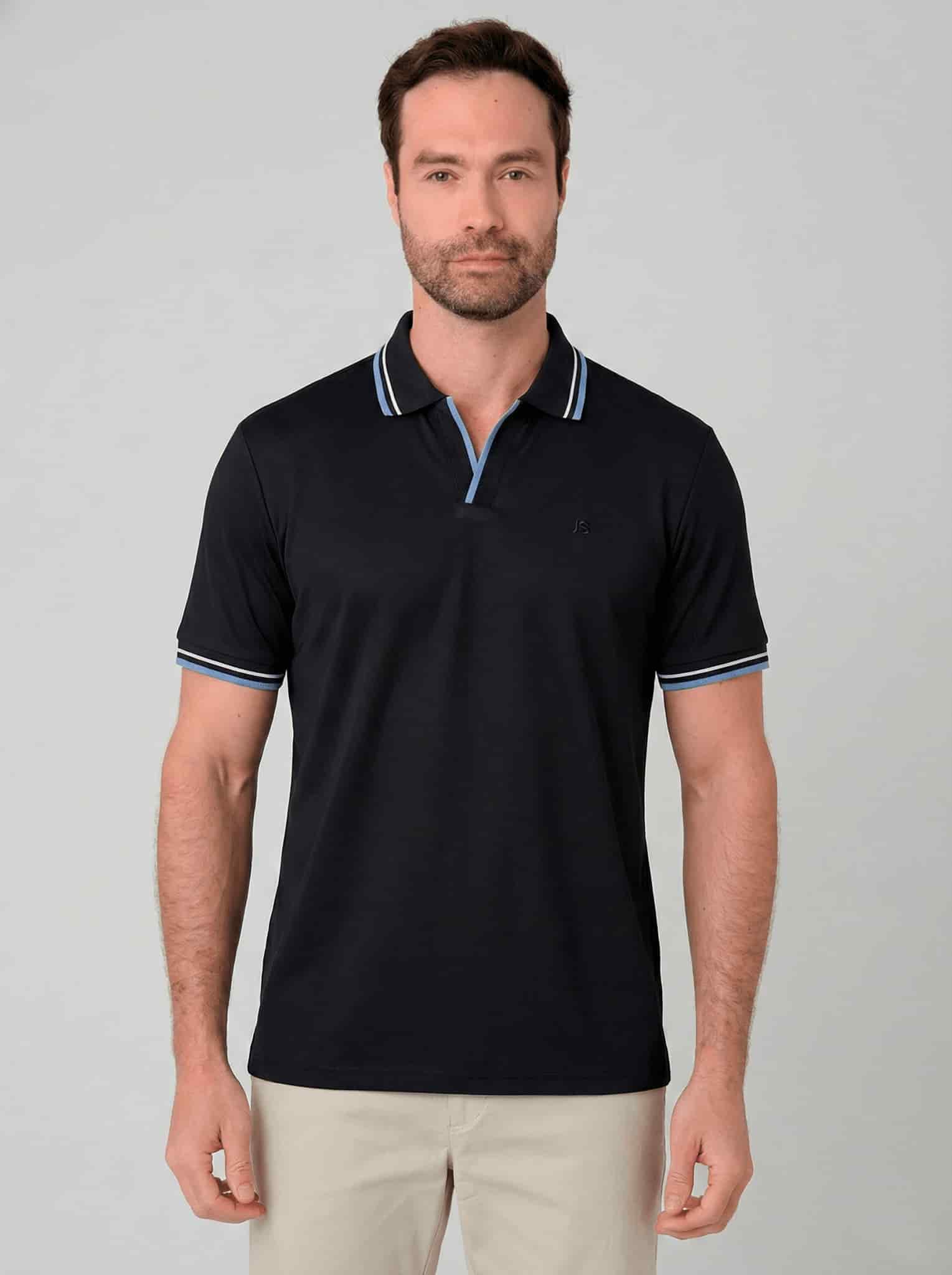 Camiseta polo cuello v para hombre Jon Sonen 020325001 - miniatura 2