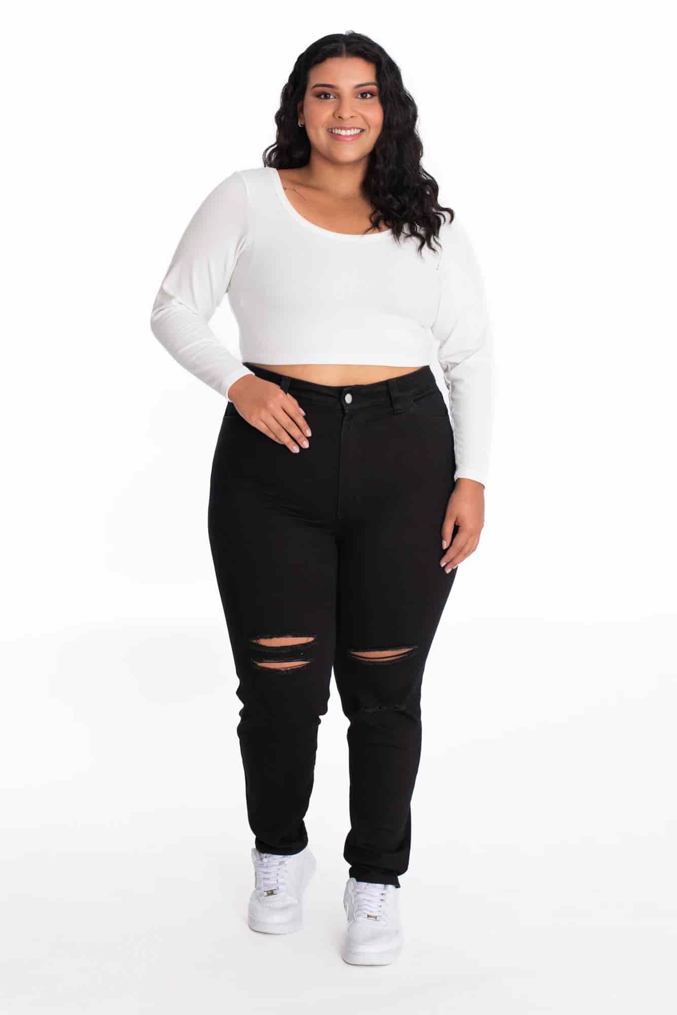 Jean Skinny Negro Rotos 409 - miniatura 9