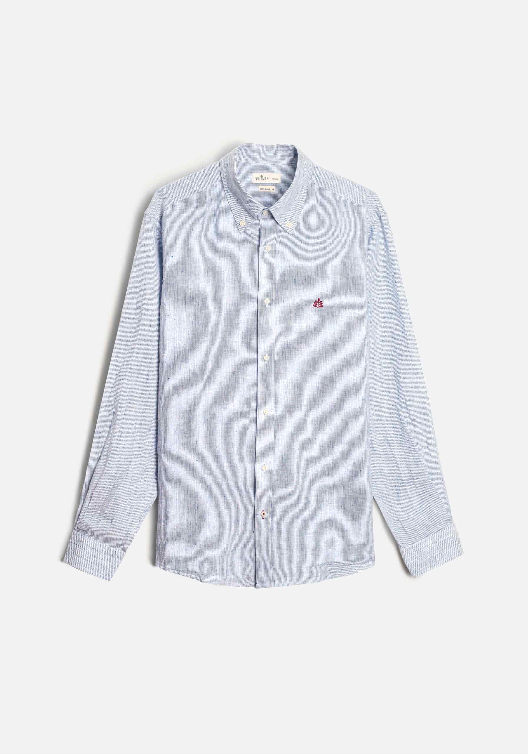Camisa H CBD Lino L-Vin Rayas Azul Claro-Blanco - miniatura 1