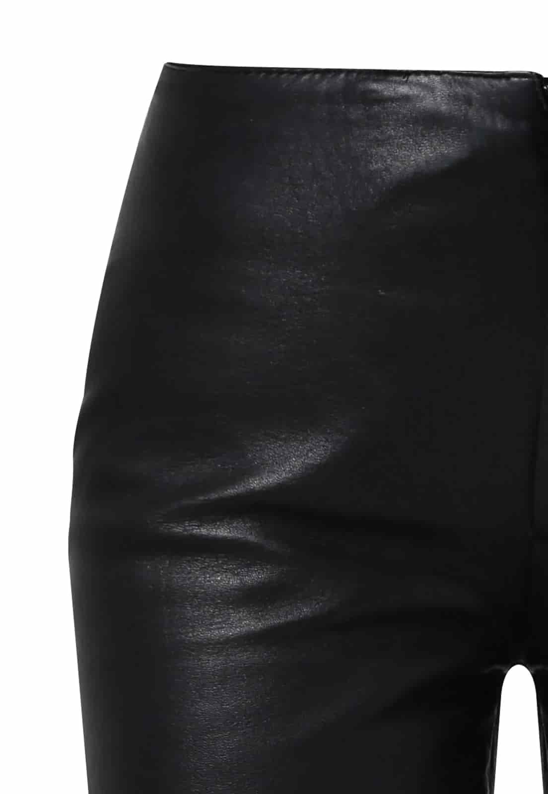 LEATHER LOW RISE TROUSERS - miniatura 5
