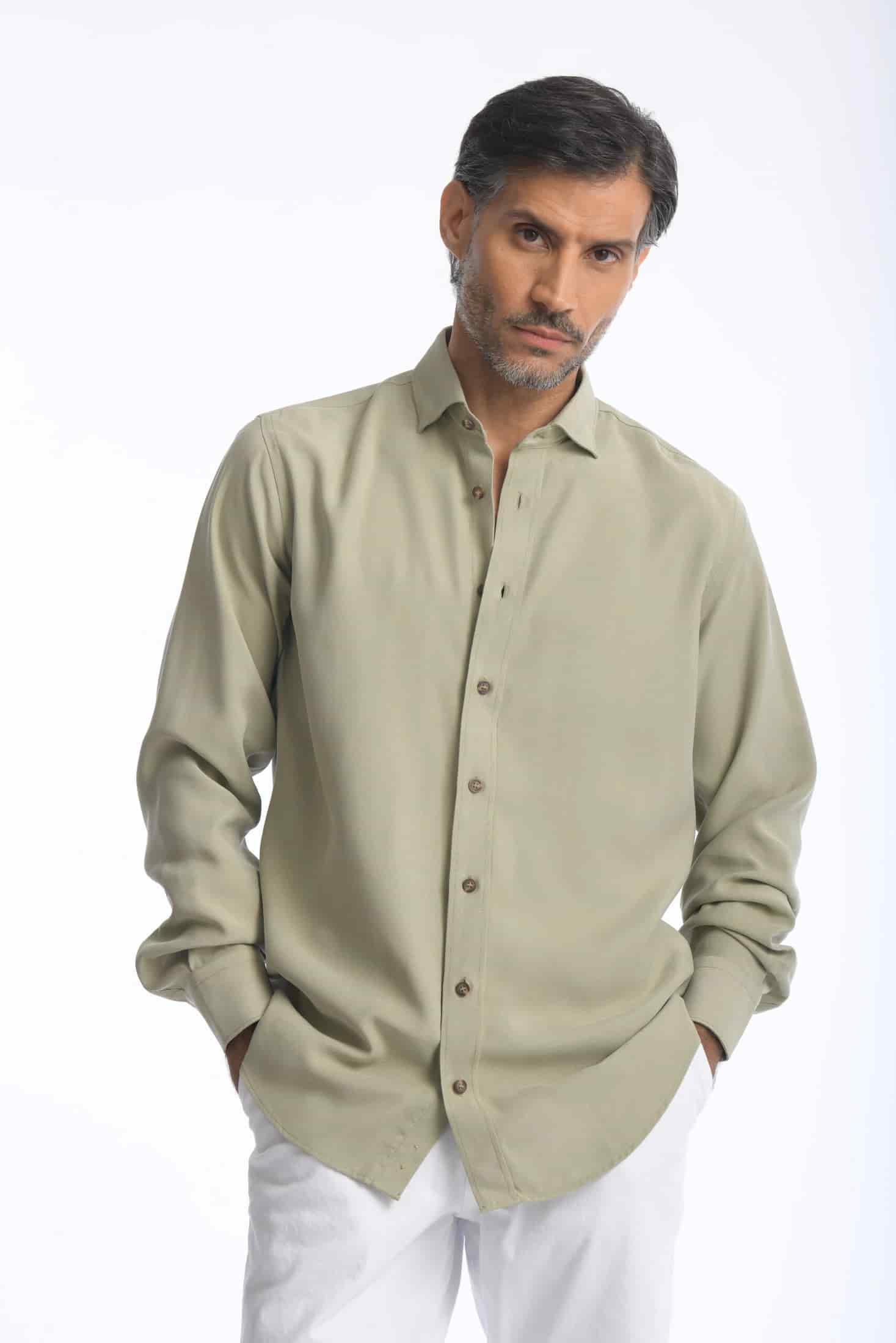 Camisa Cefiro Oliva - miniatura 1