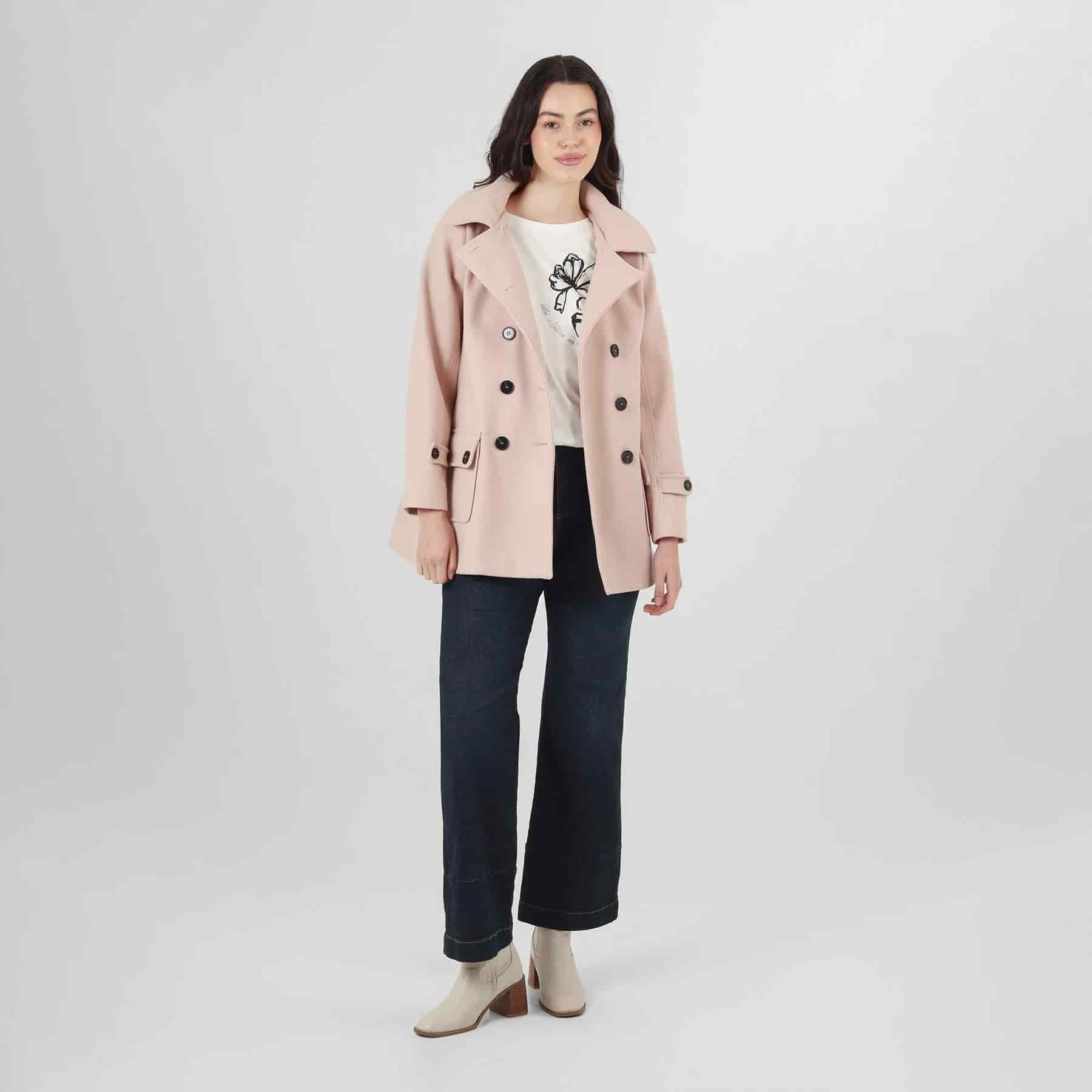 Chaqueta abrigo trench cruzado cuello solapa con capucha - miniatura 14