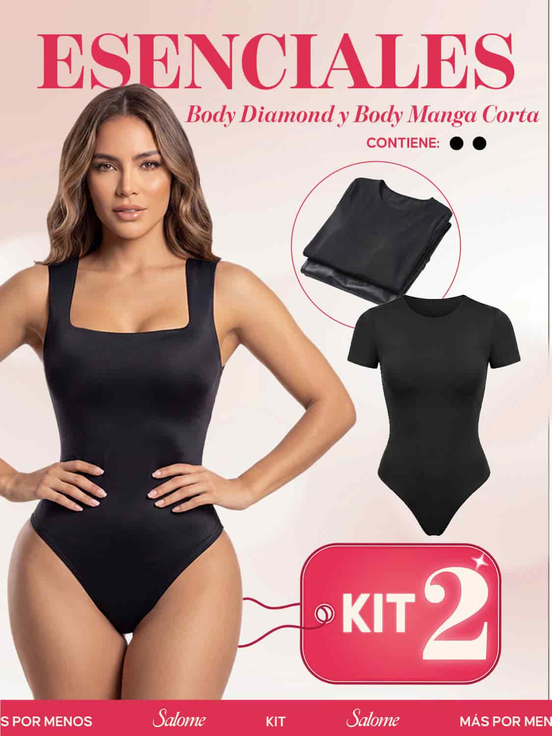 Kit Body Diario Diamond Escote Cuadrado & Manga Corta Sin Costuras | Salome 5006 + 5007 | 01L5 - miniatura 6