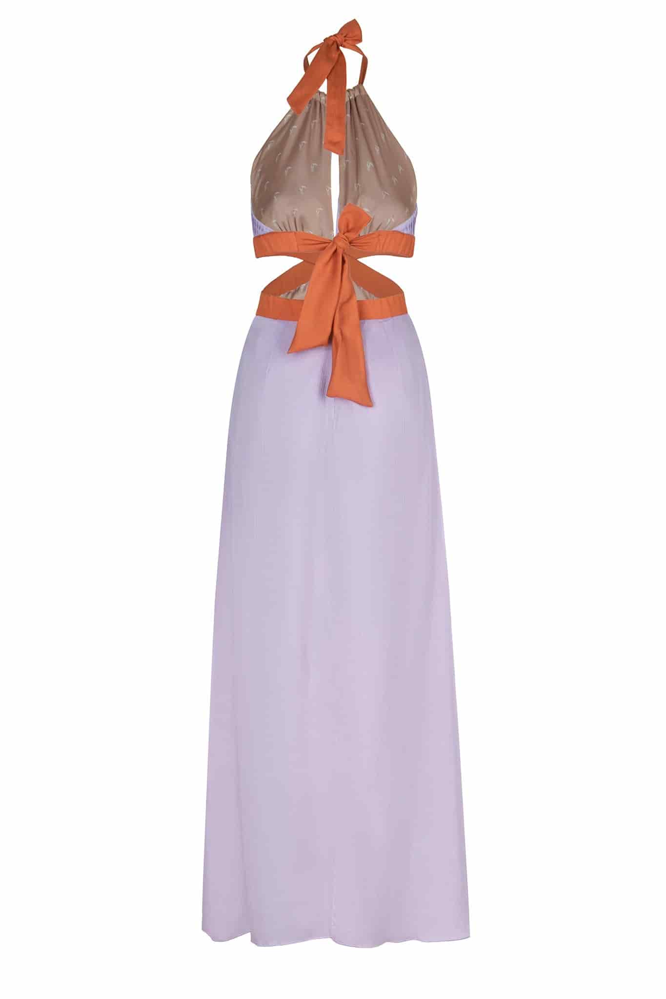 San Agustin Martellato Silk Midi Dress / Lila - miniatura 3