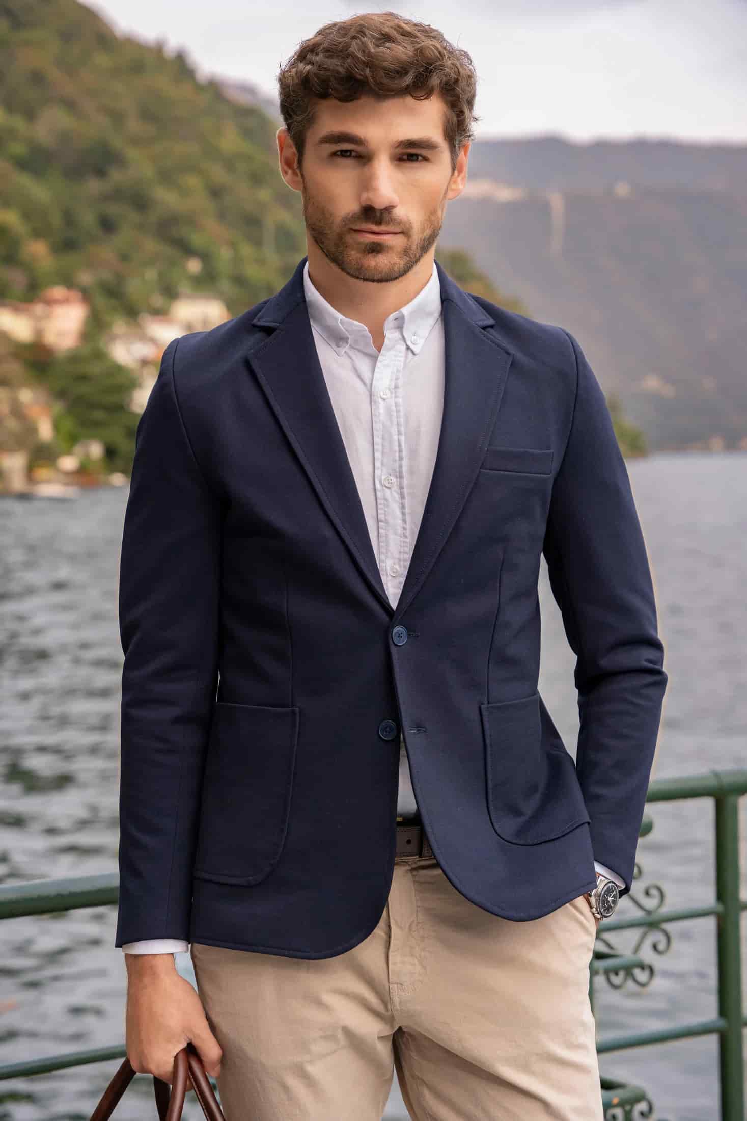 Blazer Comfort Hombre Azul Oscuro - miniatura 1