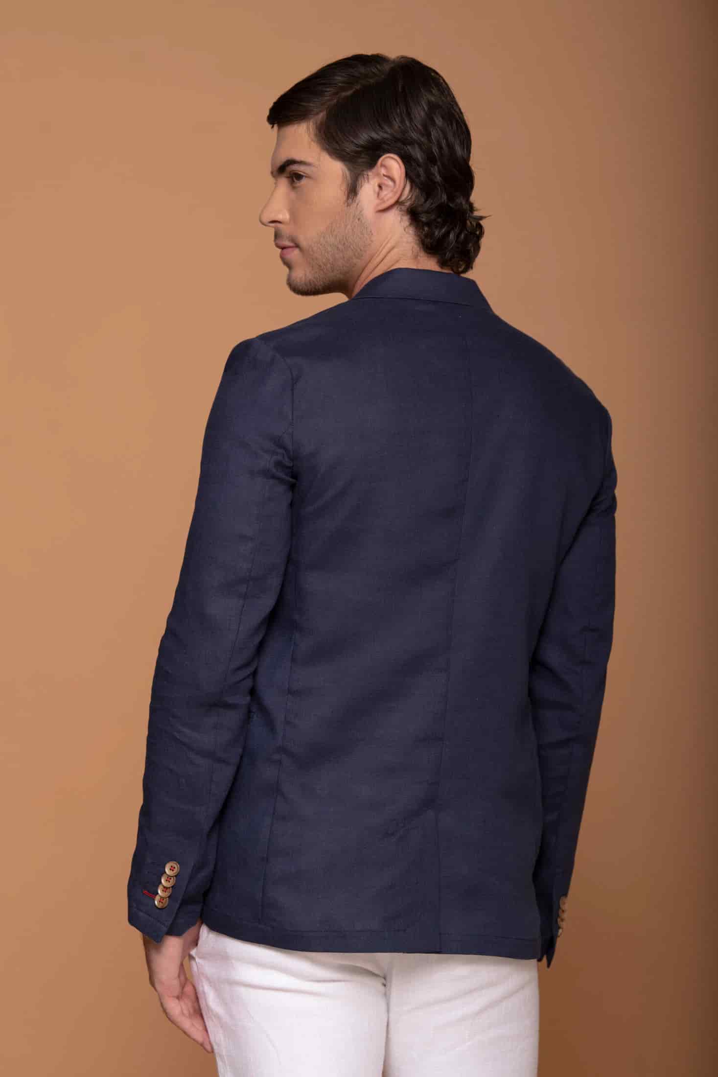 Blazer Vento Lino Azul Navy - miniatura 6