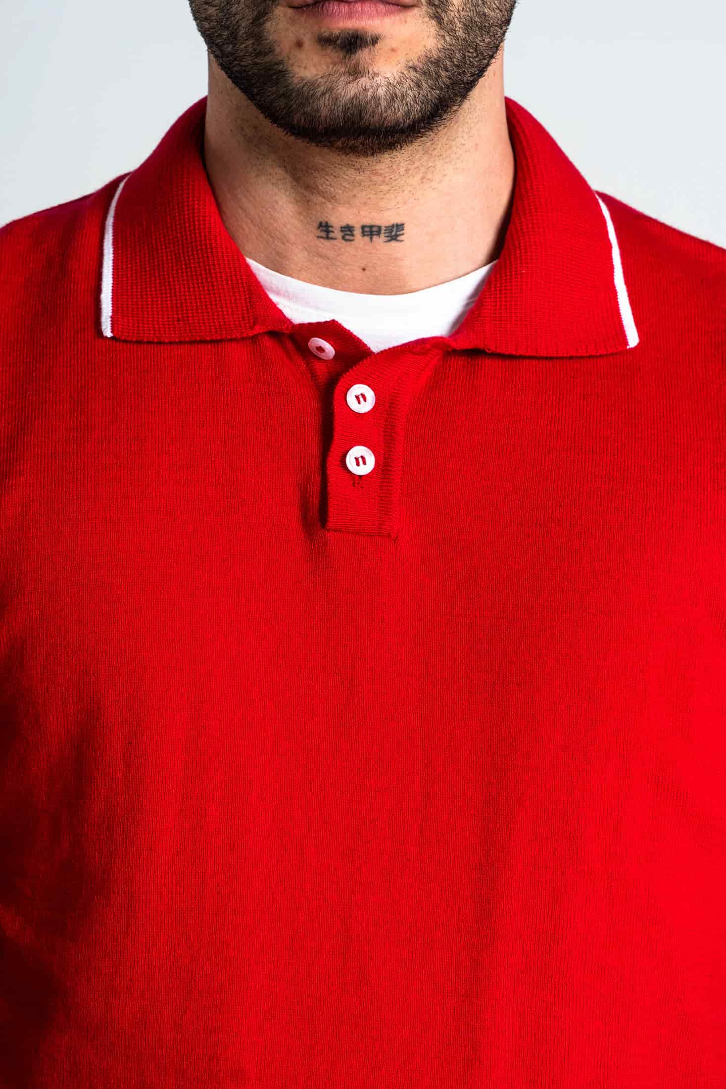 Polo Punto Algodón Rojo - miniatura 2