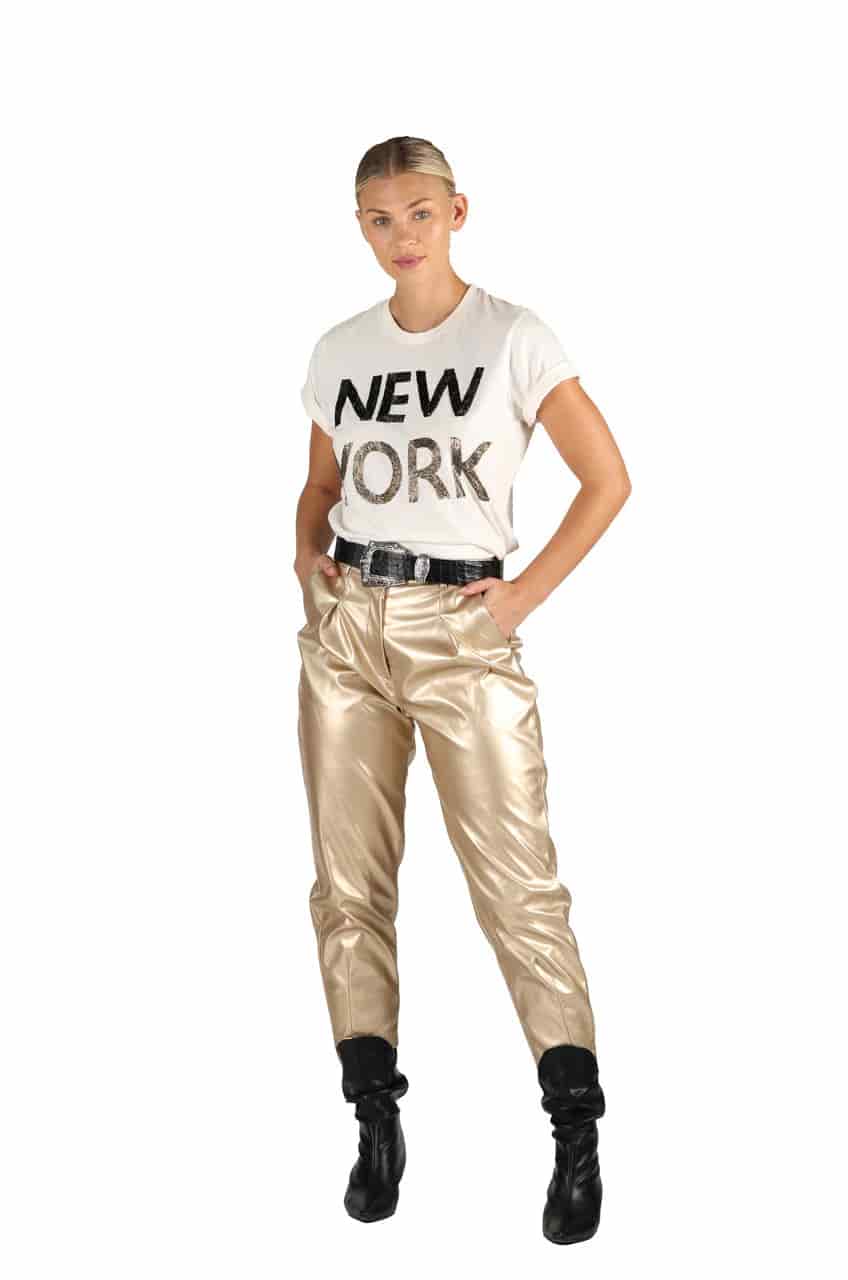PANTALON LEATHER BAGGY GOLD - miniatura 2