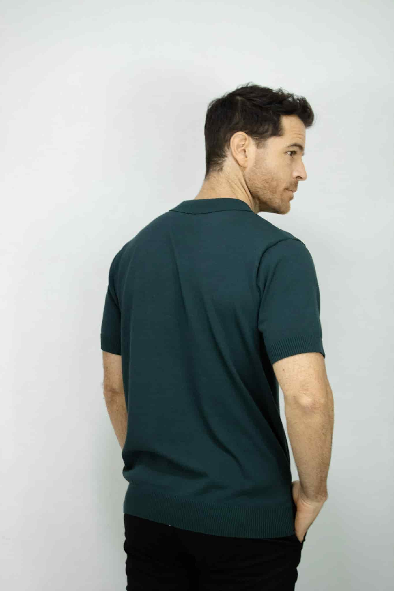 POLO TEJIDA VERDE OSCURO PARA HOMBRE - miniatura 3