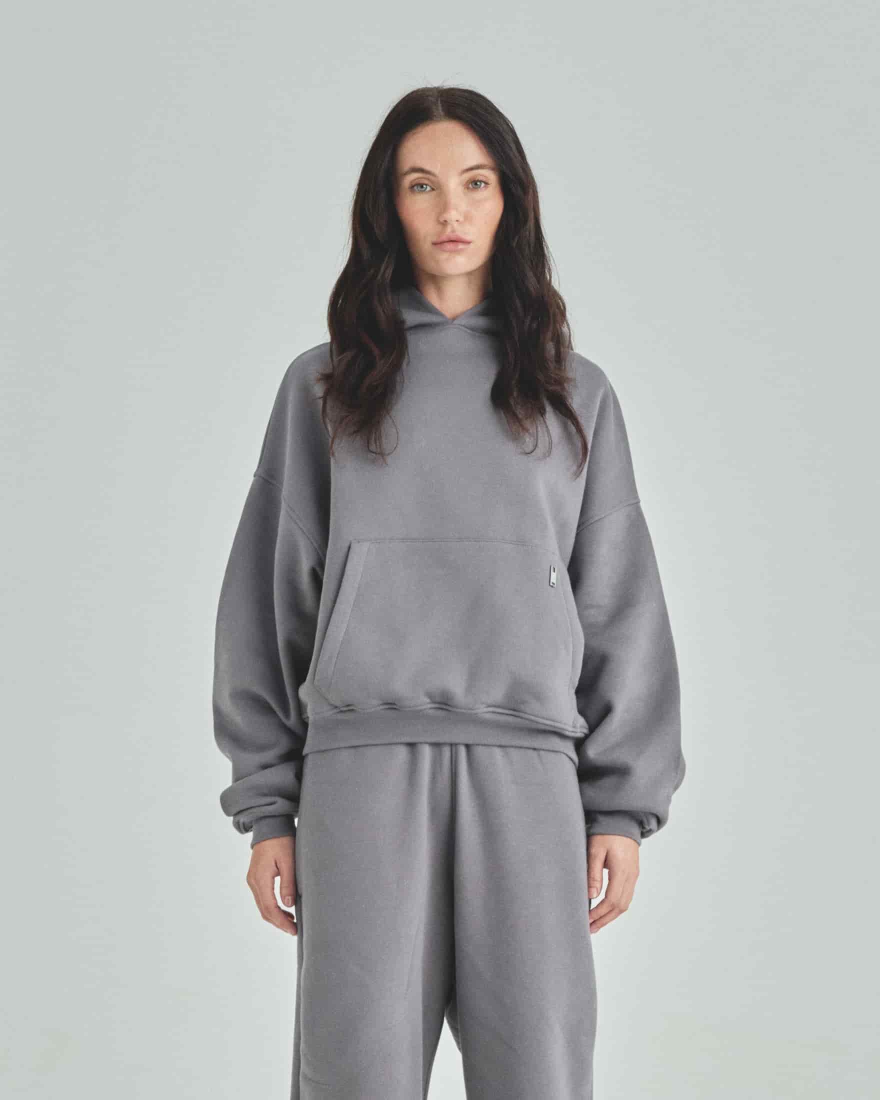 Blanks Boxy Fit Hoodie Gray - miniatura 9