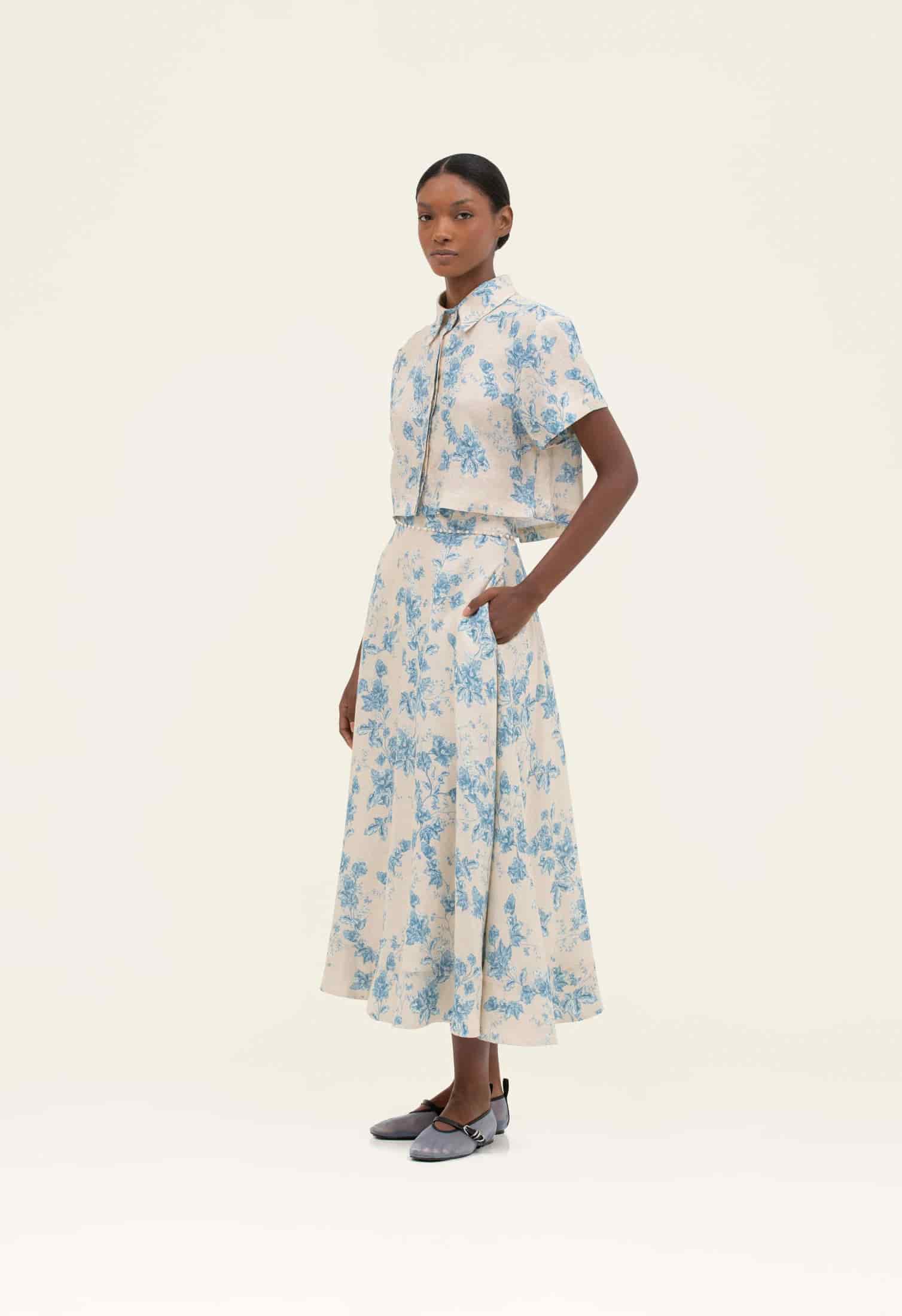 Bergamota Bougainvillea Maxi Skirt - miniatura 1