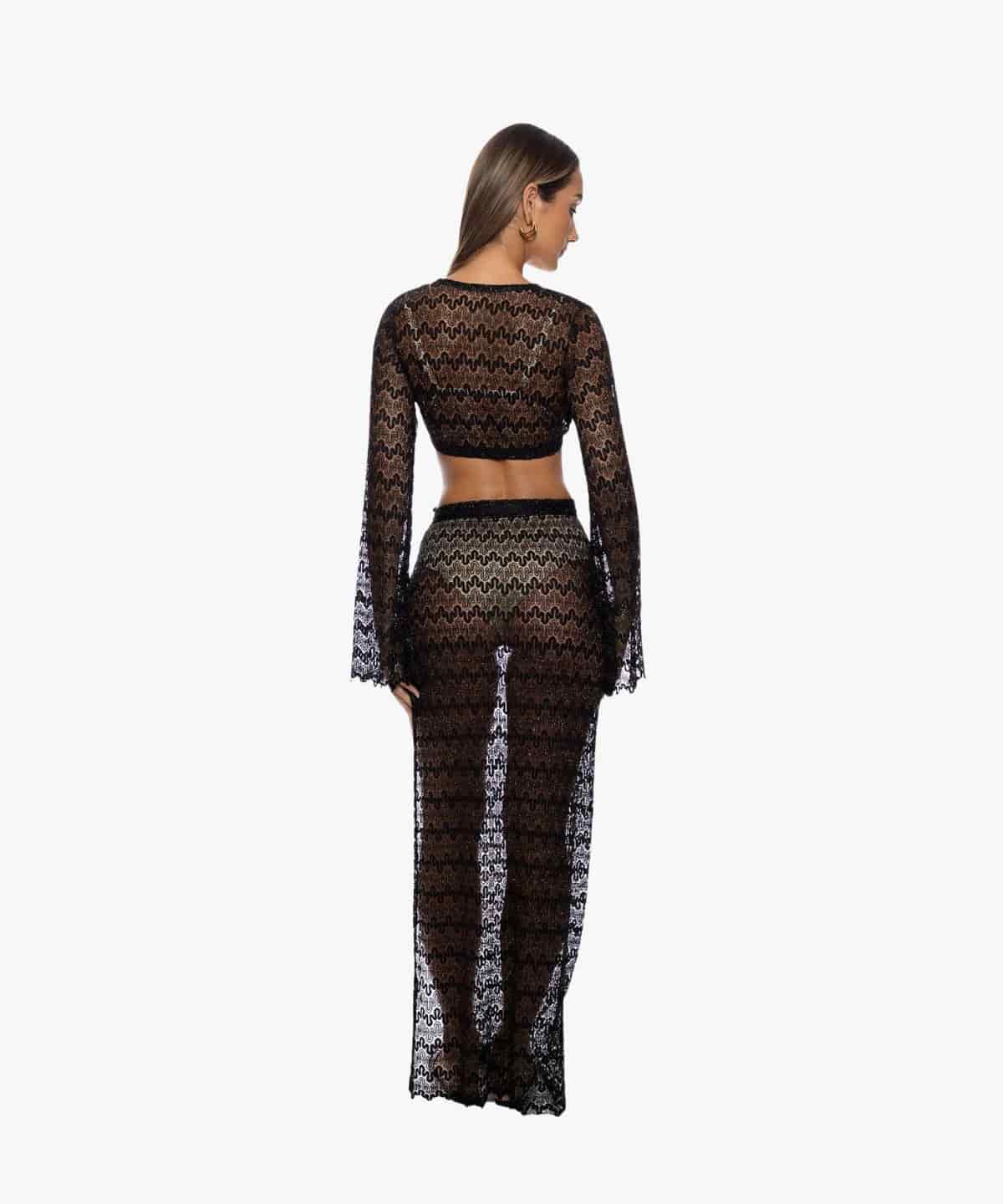 Midnight Currents Long Wrap Skirt - miniatura 4