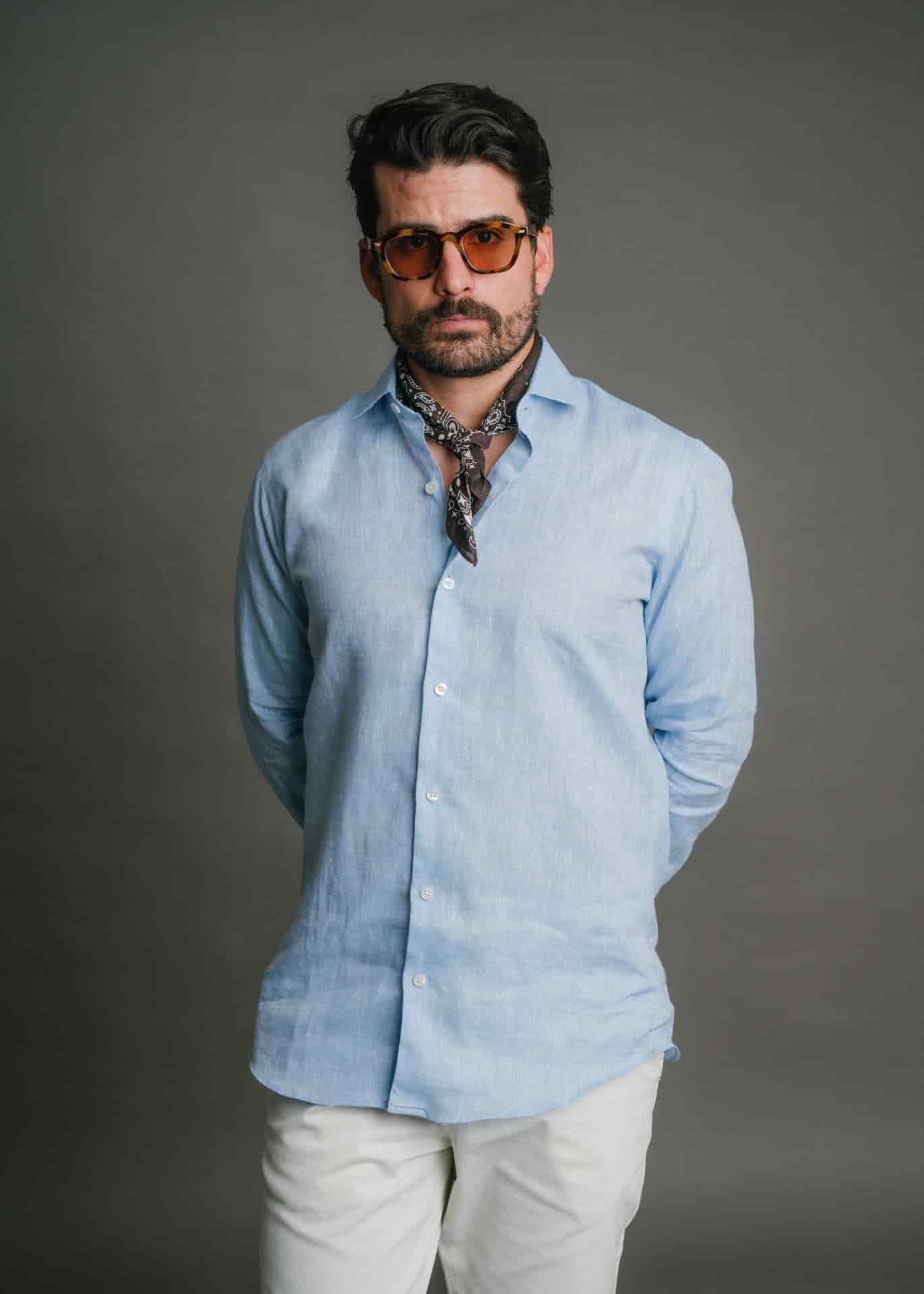 Camisa Provenza Azul Clara - miniatura 1