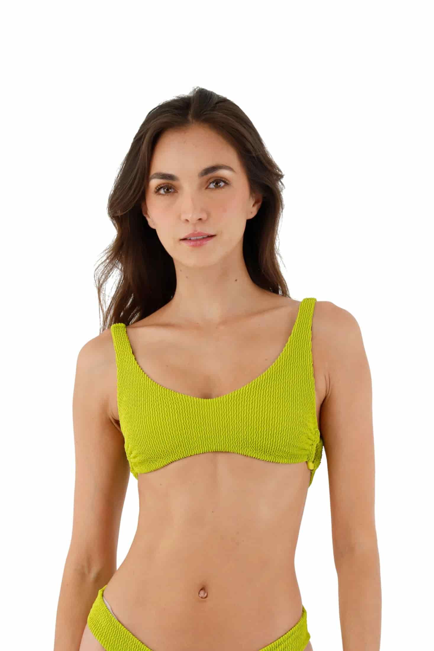 Textured Wave Earthy Green Jazz Hop Top - miniatura 1