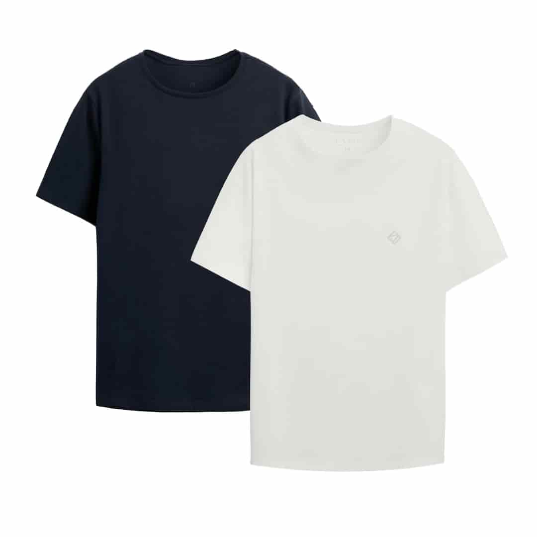 2-PACK Camisetas (Azul-Marfil) - miniatura 1