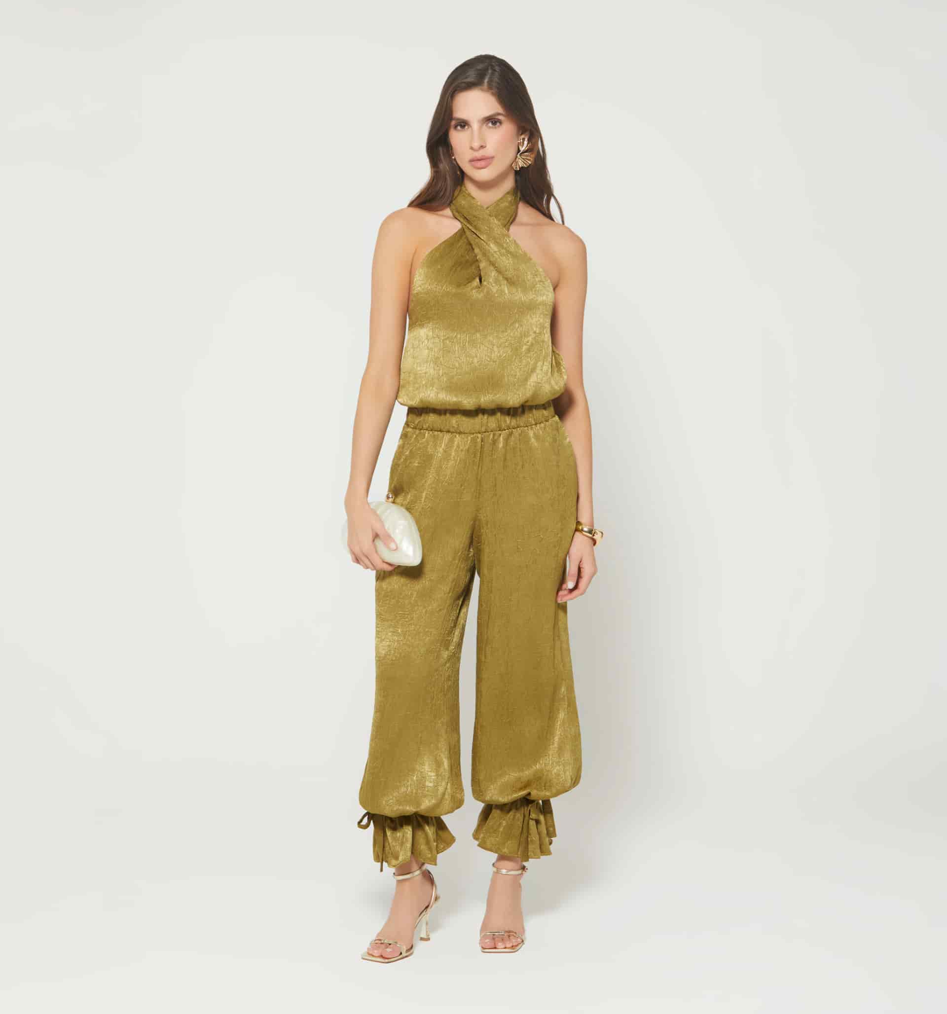Blusa globo cuello halter - miniatura 1
