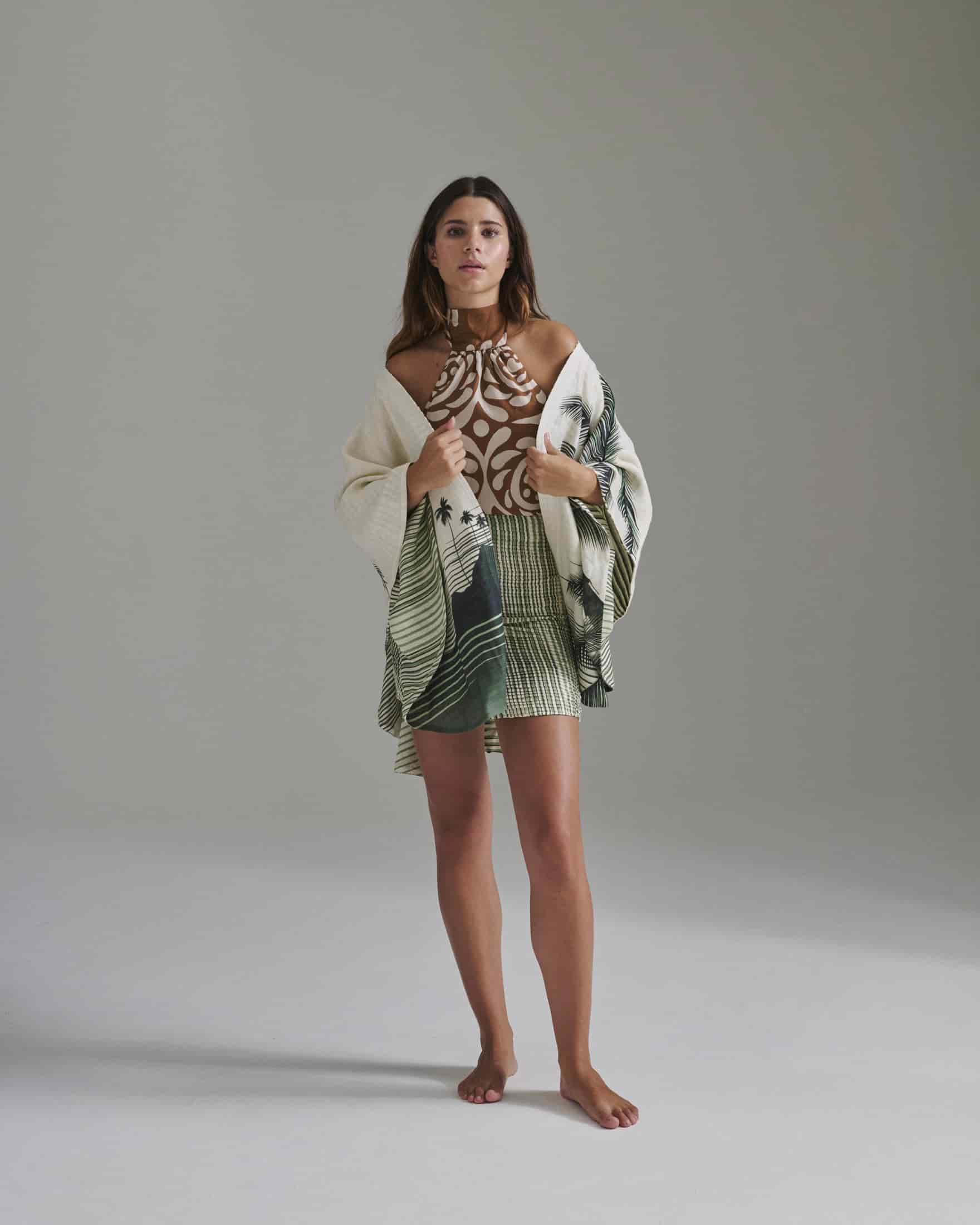Magdalena Cotton Silk Blouse / Brown Arabesque - miniatura 2